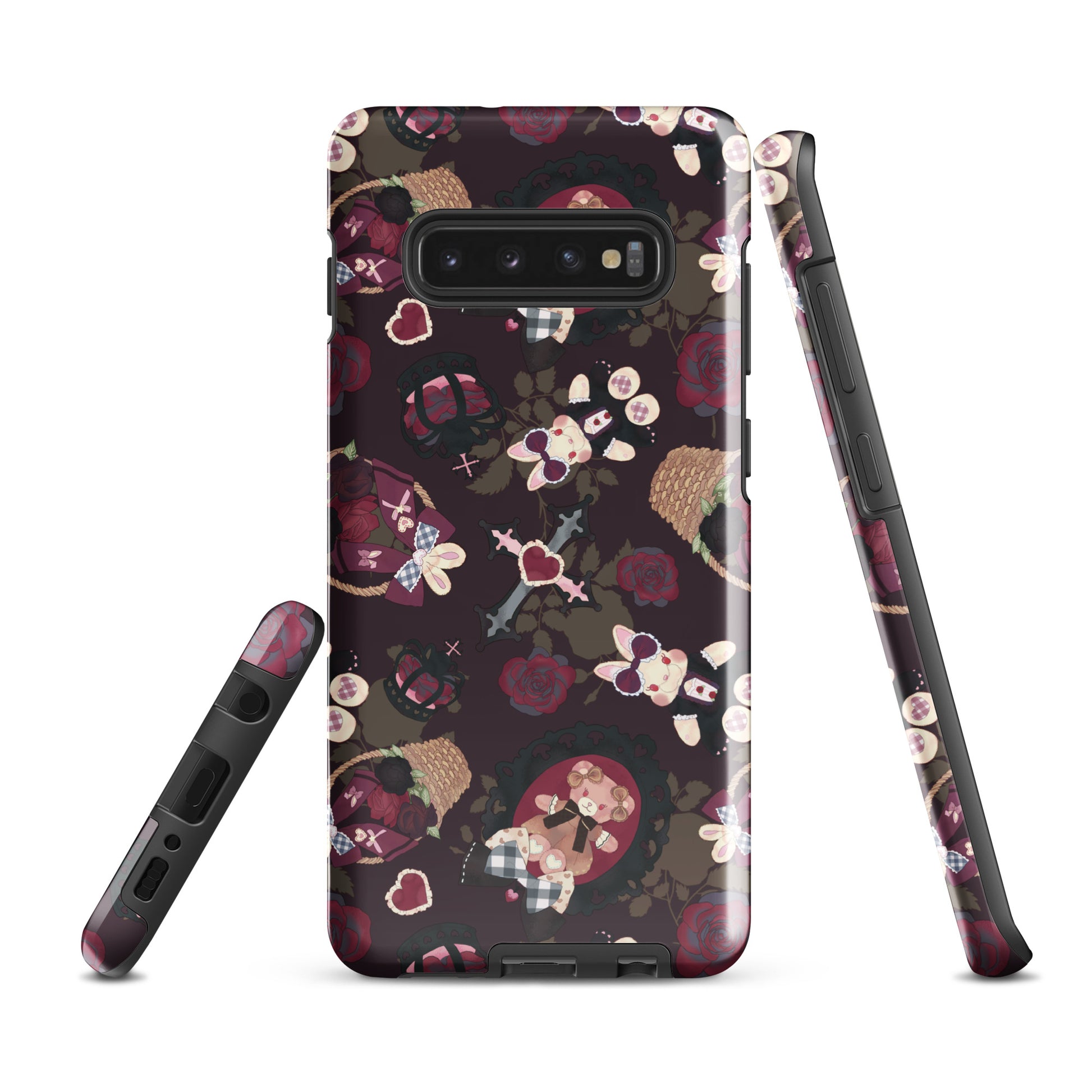 Gothic Teddy Samsung® Tough Case features a unique design, offering durability and protection for your phone.