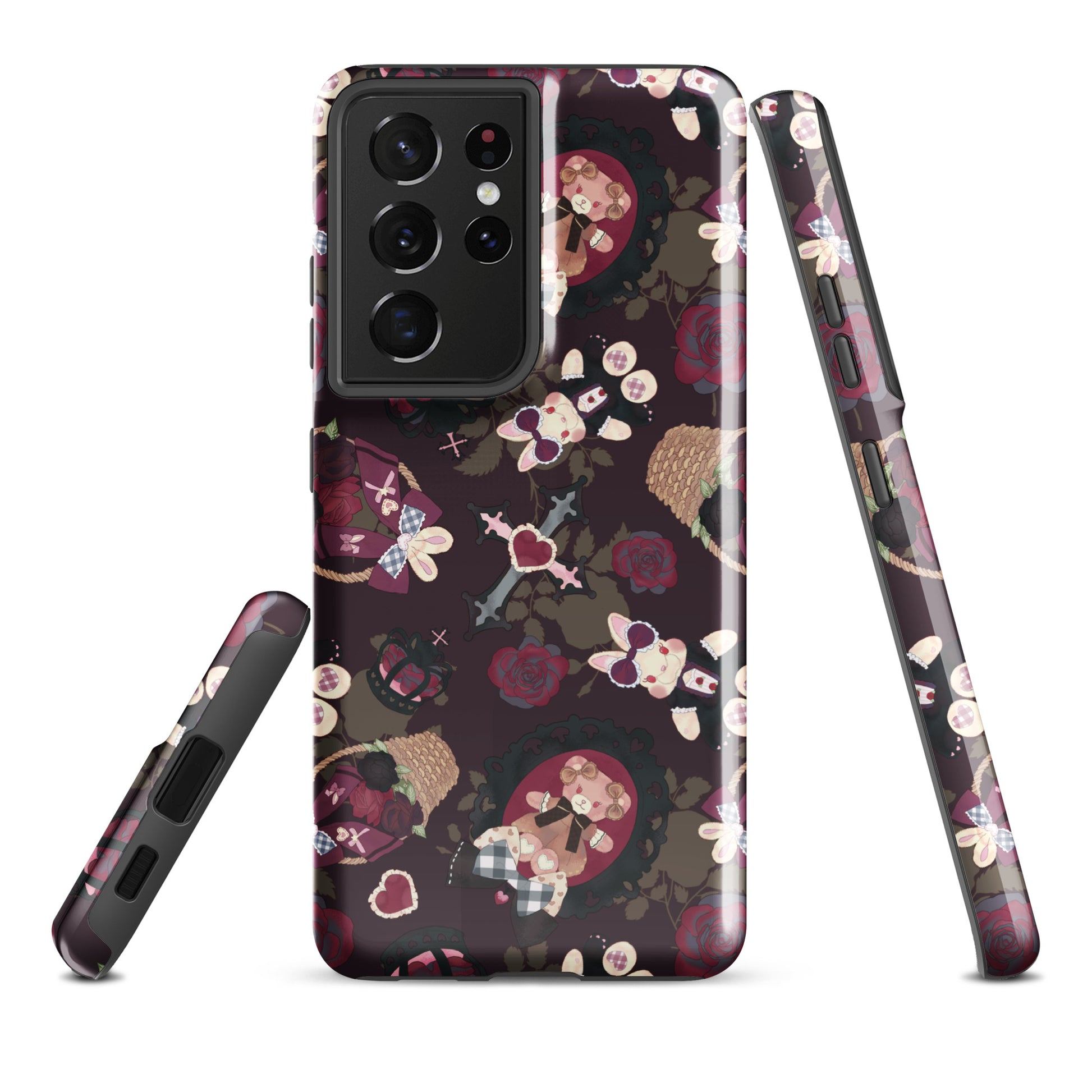 Gothic Teddy Samsung® Tough Case features a stunning design, providing protection with impact-resistant materials.