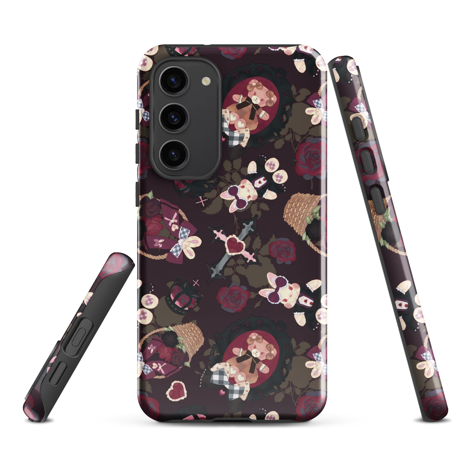 Gothic Teddy Samsung® Tough Case featuring a chic design, impact resistance, and dual-layer for maximum protection.