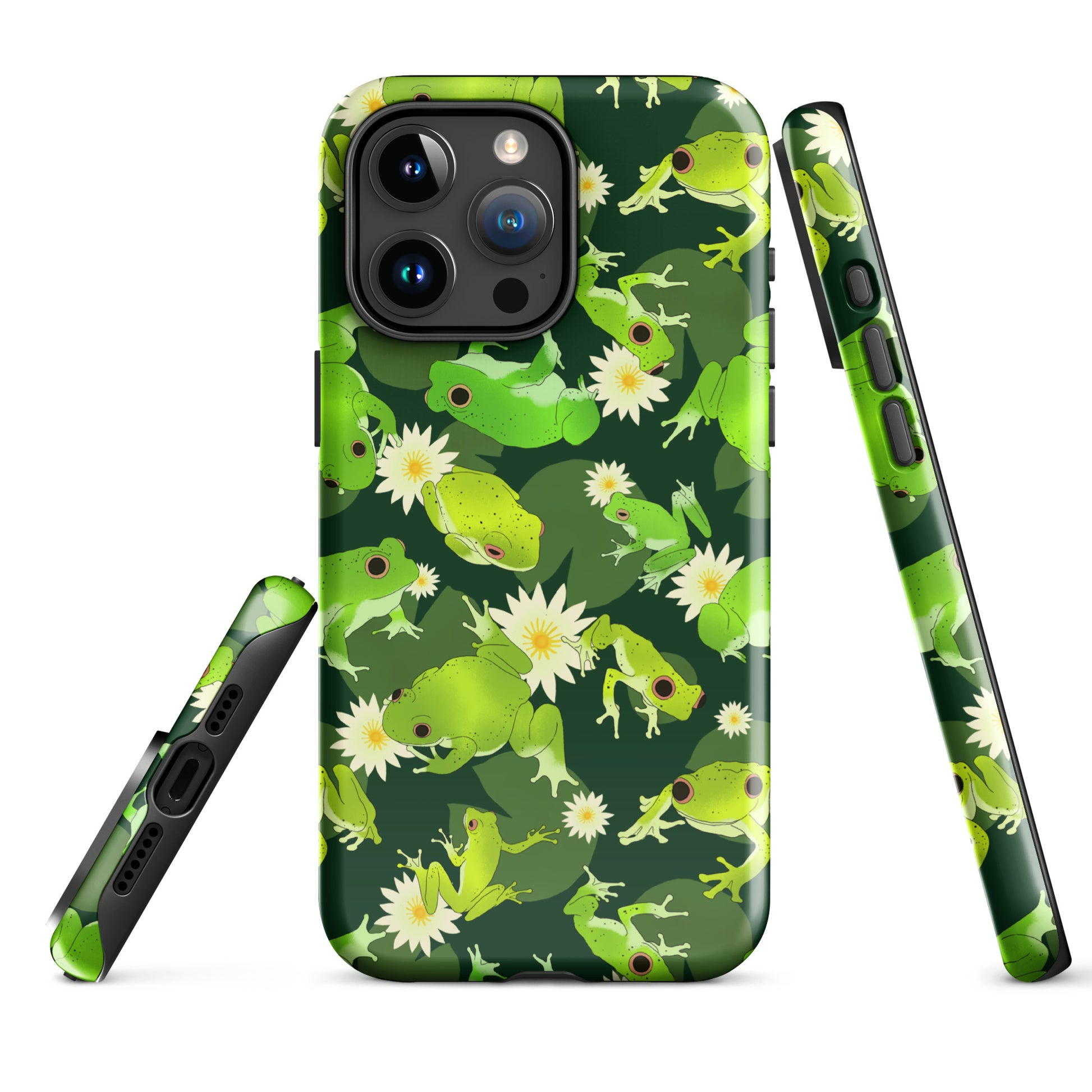 Stylish Kero-kero iPhone® Tough Case features durable, dual-layered protection with a vibrant frog design.