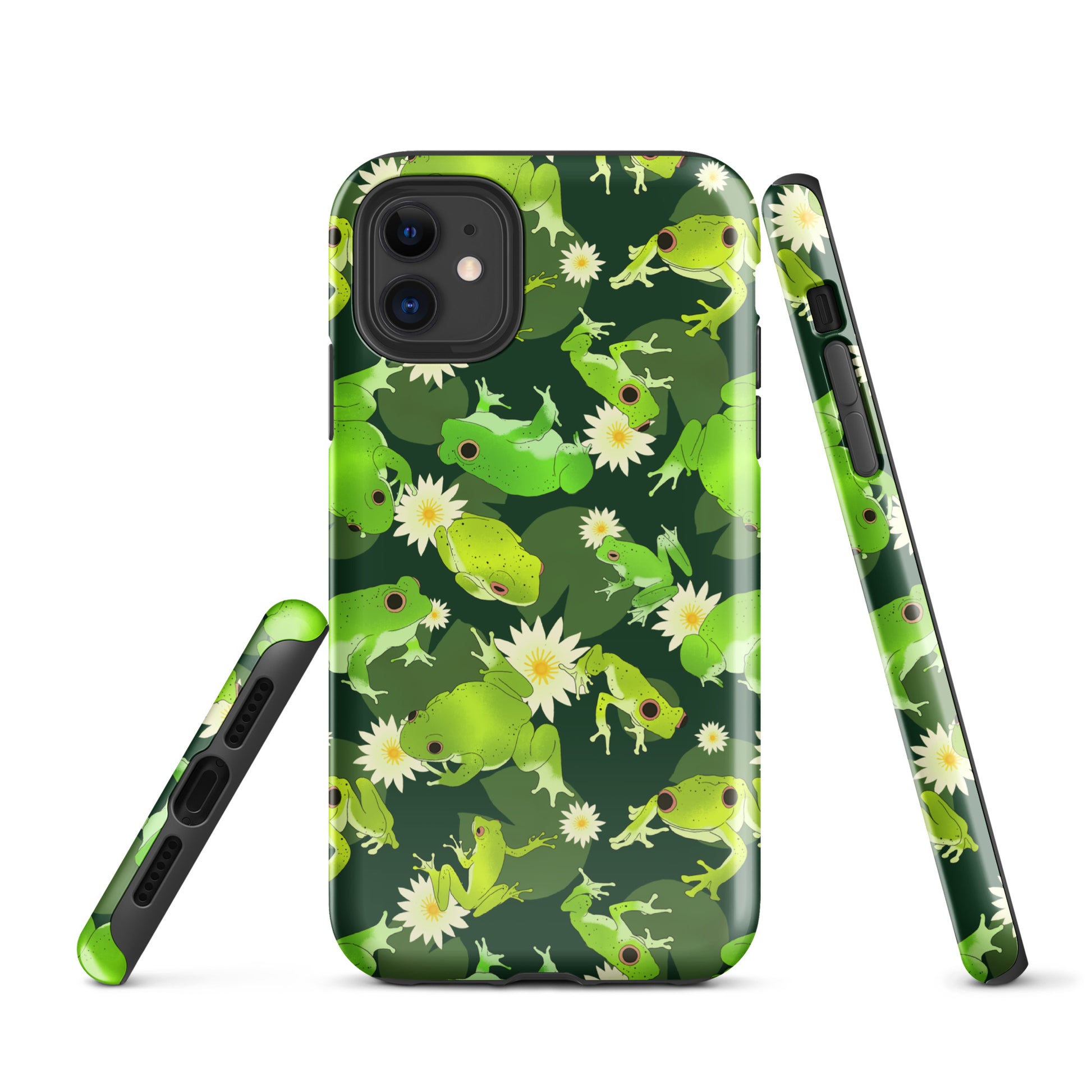Stylish Kero-kero iPhone® Tough Case features a fun frog design, offering durable, dual-layer protection for your phone.