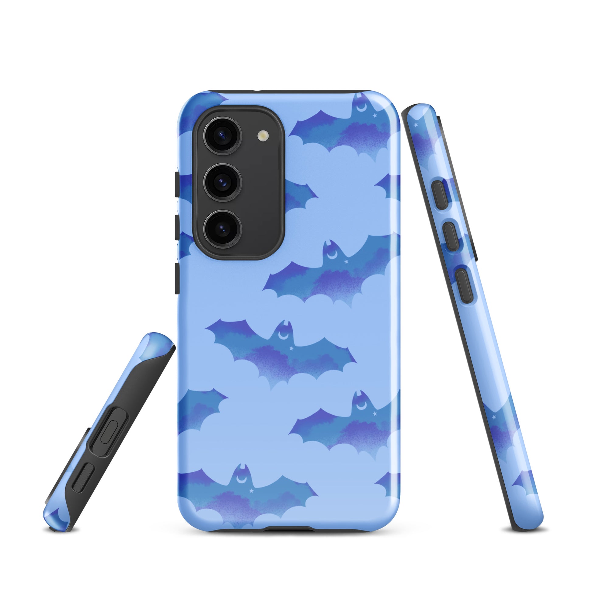 Stylish Lilith Samsung® Tough Case features a blue bat design, offering durability and protection for your phone.