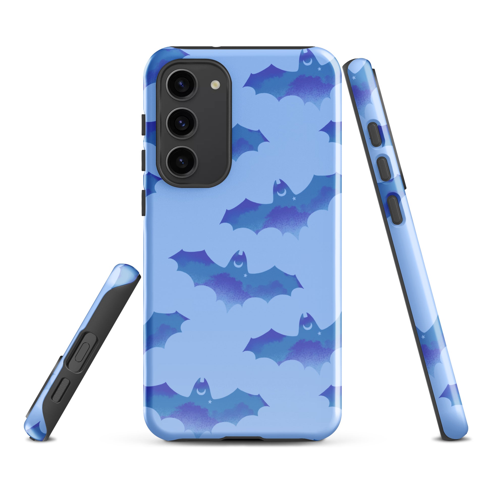 Stylish Lilith Samsung® Tough Case features bat design, providing durability and protection for your Galaxy S23 Plus.