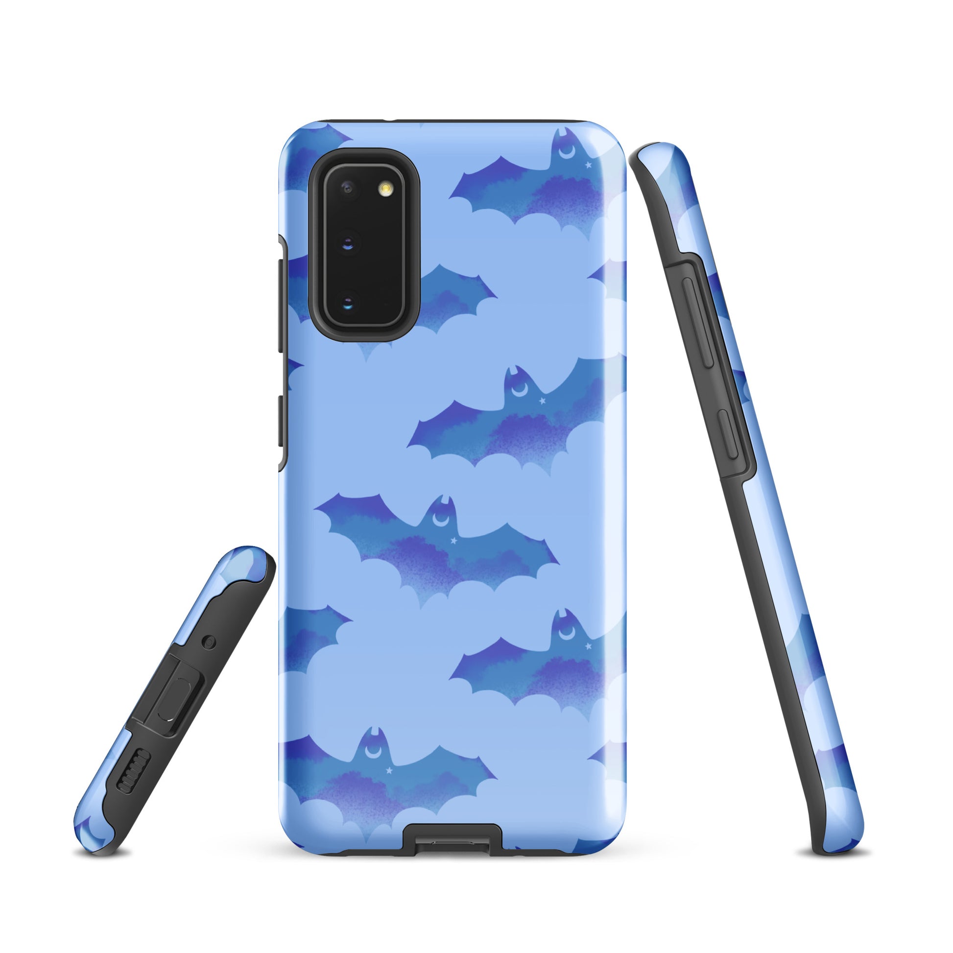 Stylish Lilith Samsung® Tough Case features a blue bat design, offering durability and protection for your phone.