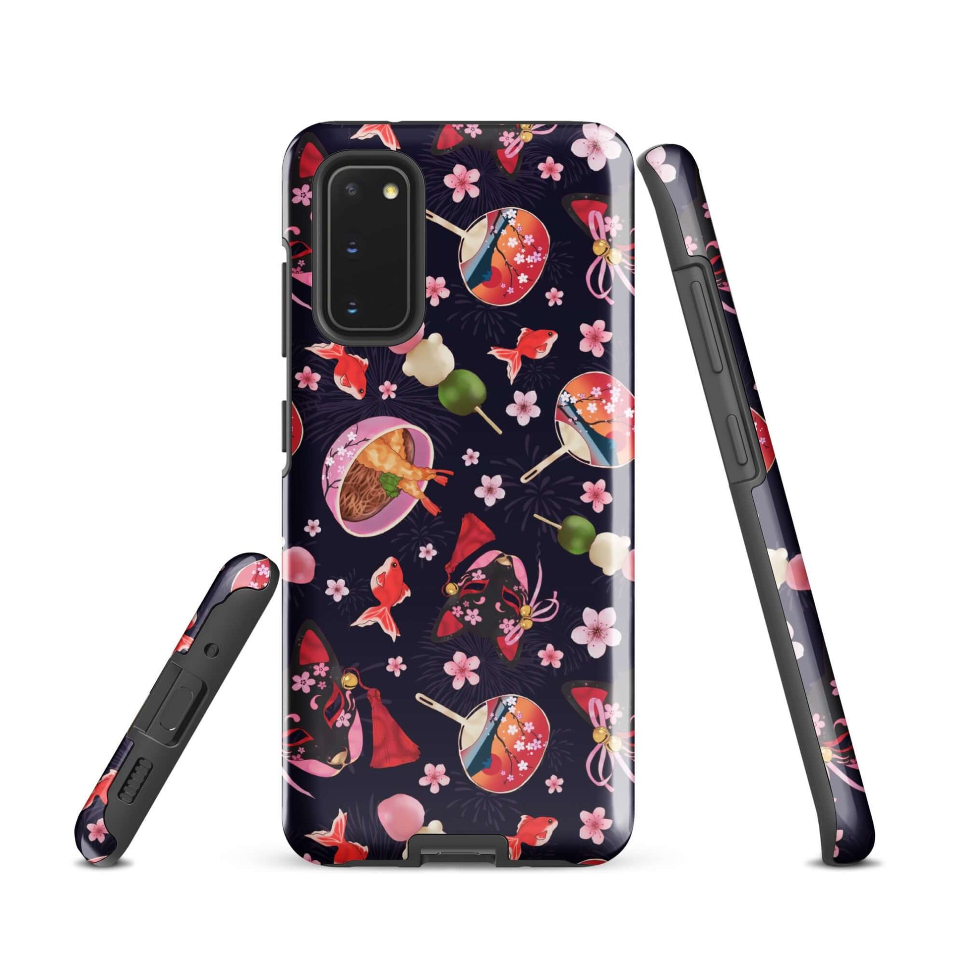 Matsuri Samsung® Tough Case showcases vibrant art with dual-layer protection for your phone's safety and style.