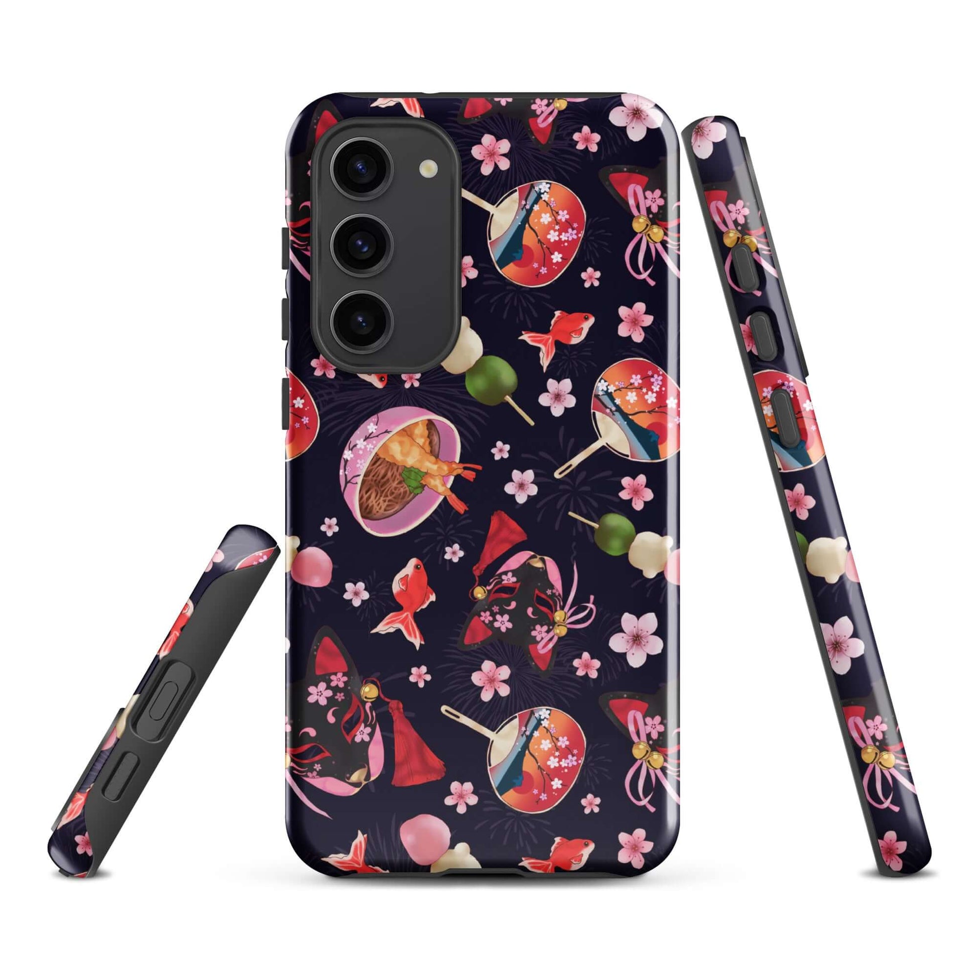Stylish Matsuri Samsung® Tough Case featuring vibrant designs, offering impact resistance and dual-layer protection.