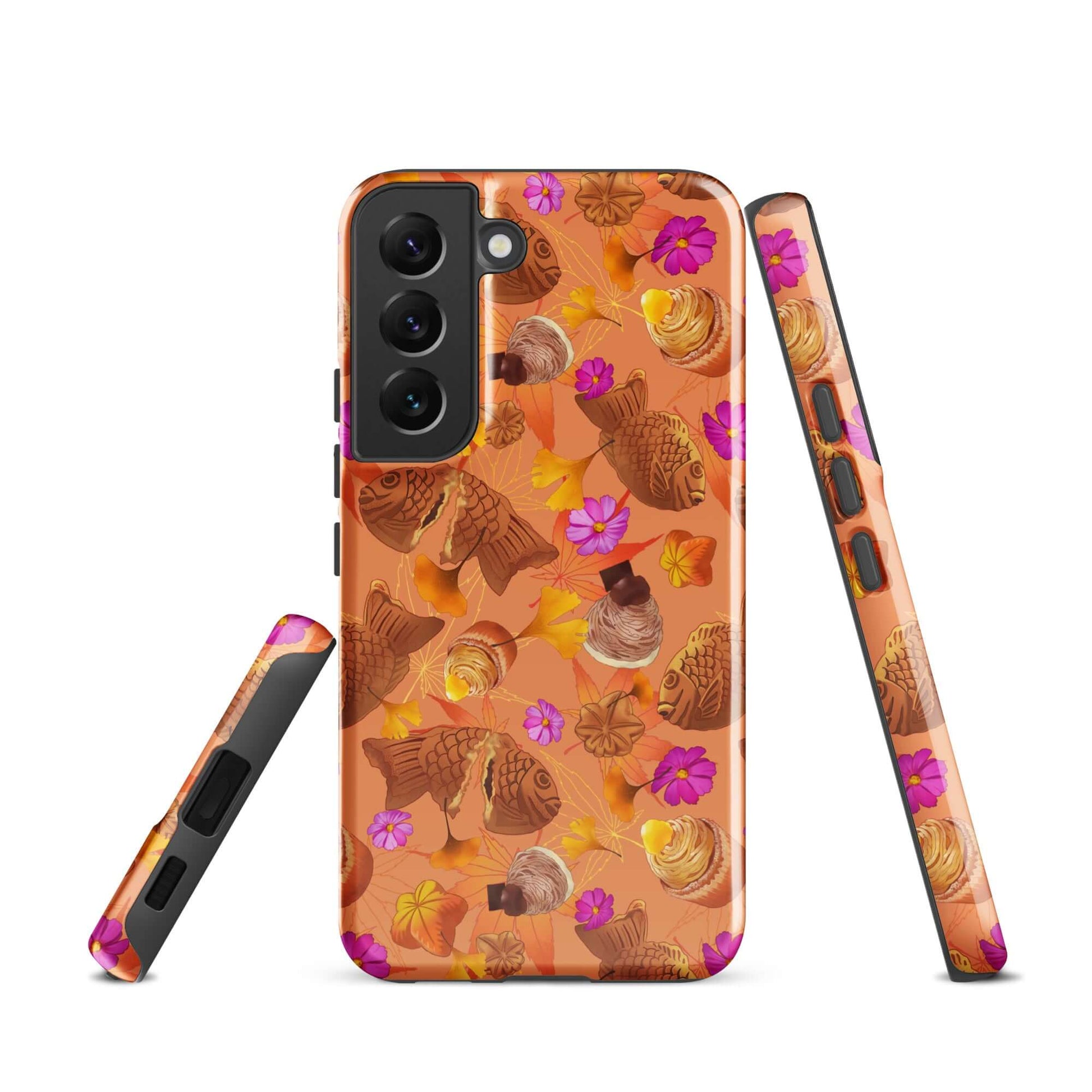 Stylish Momiji Samsung® Tough Case features a vibrant design and dual-layer protection for ultimate safety.
