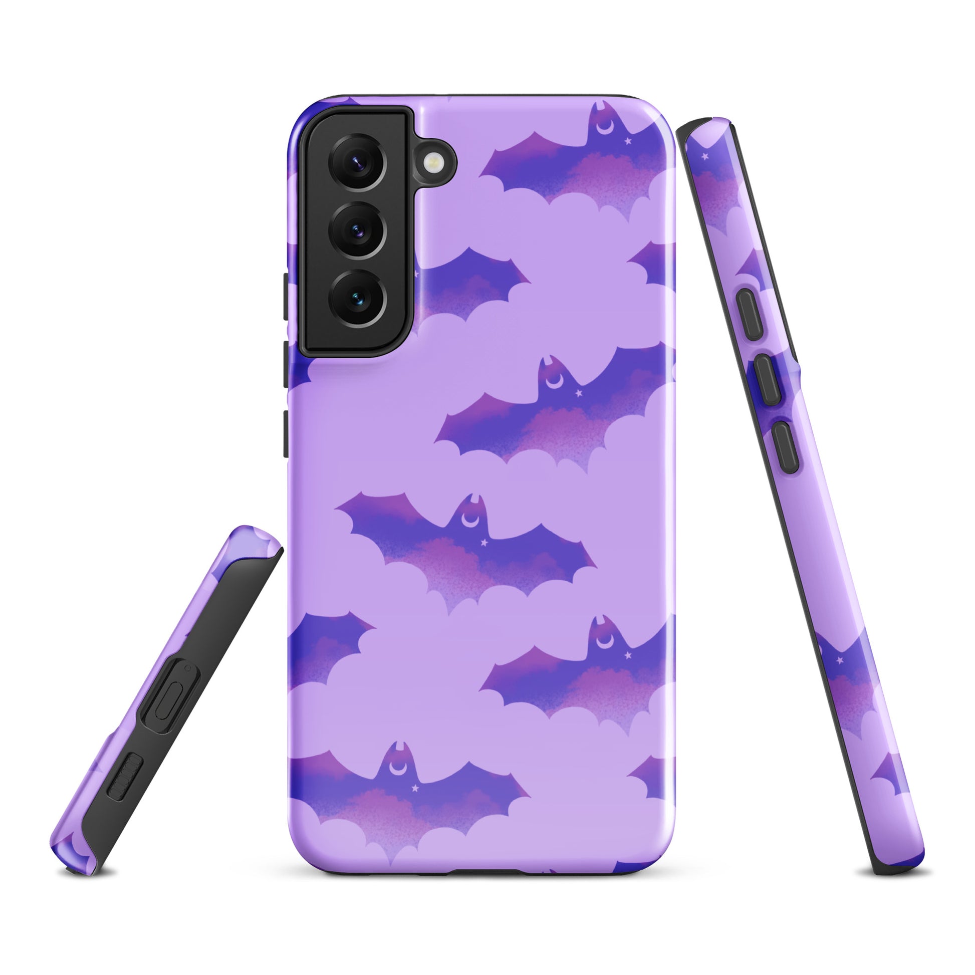 Stylish Morrigan Samsung® Tough Case featuring a bat design, offering durability and protection for your phone.