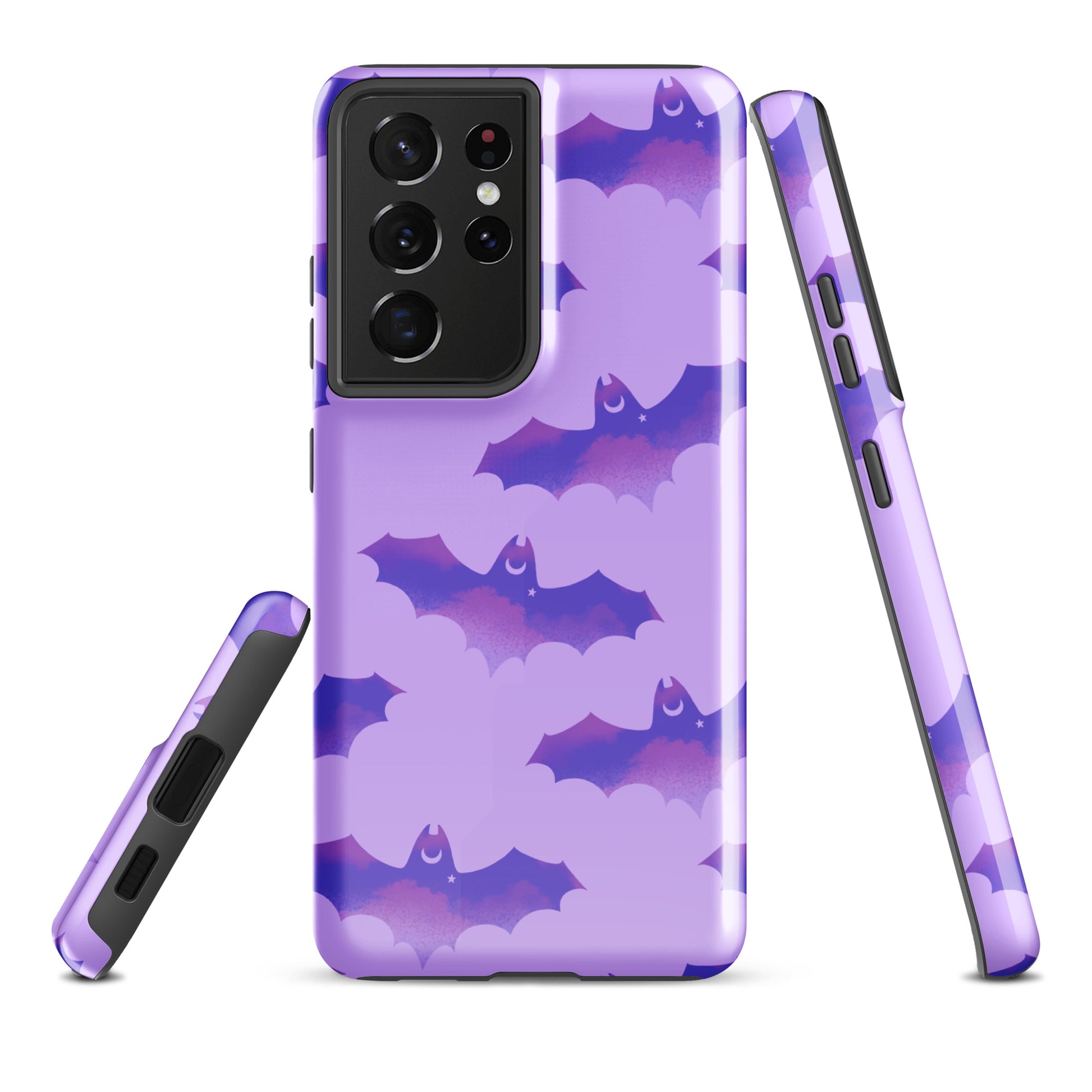 Stylish Morrigan Samsung® Tough Case with bat design offers durability and protection for your Galaxy S21 Ultra.
