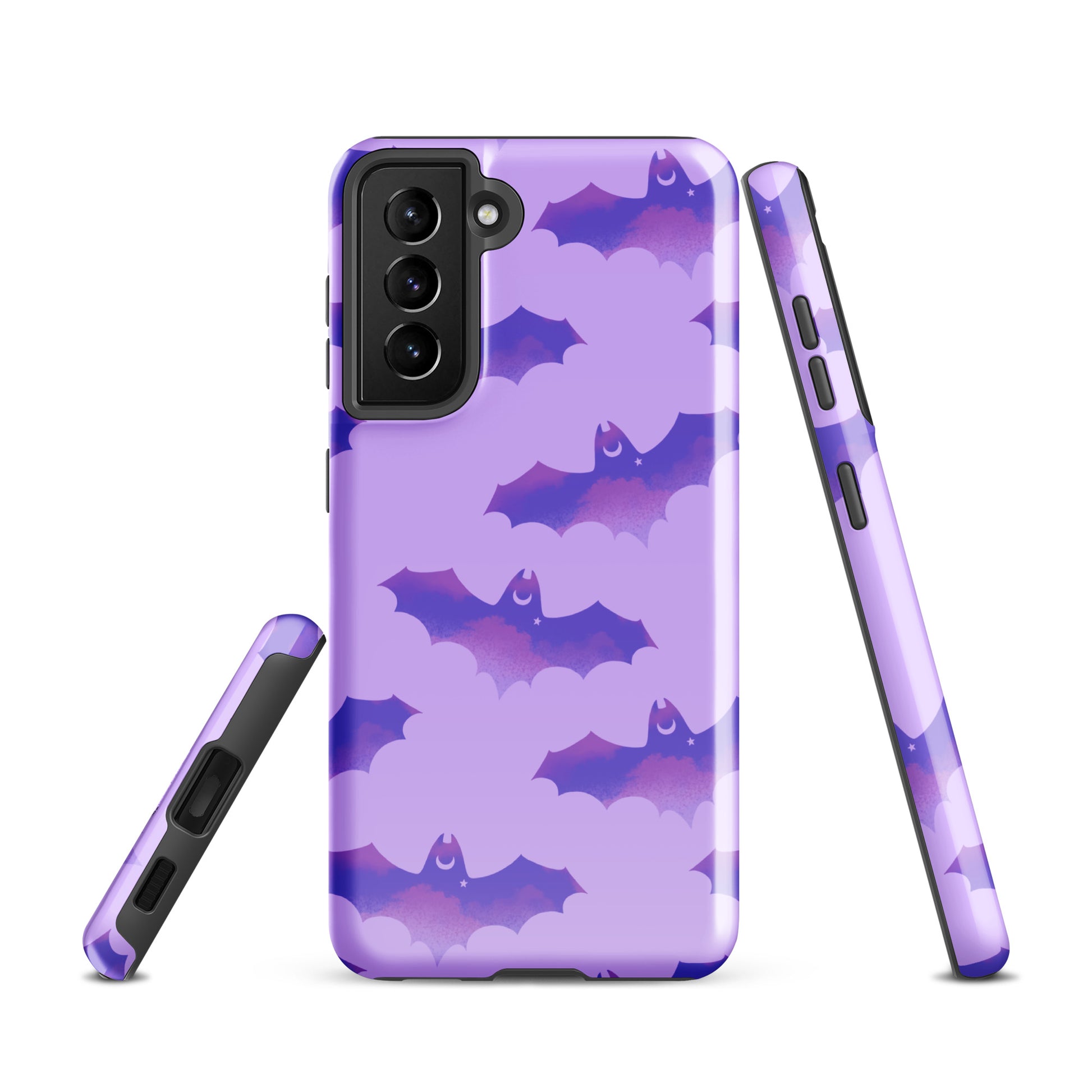 Morrigan Samsung® Tough Case features a sleek bat design, ensuring stylish protection for your Galaxy S21.