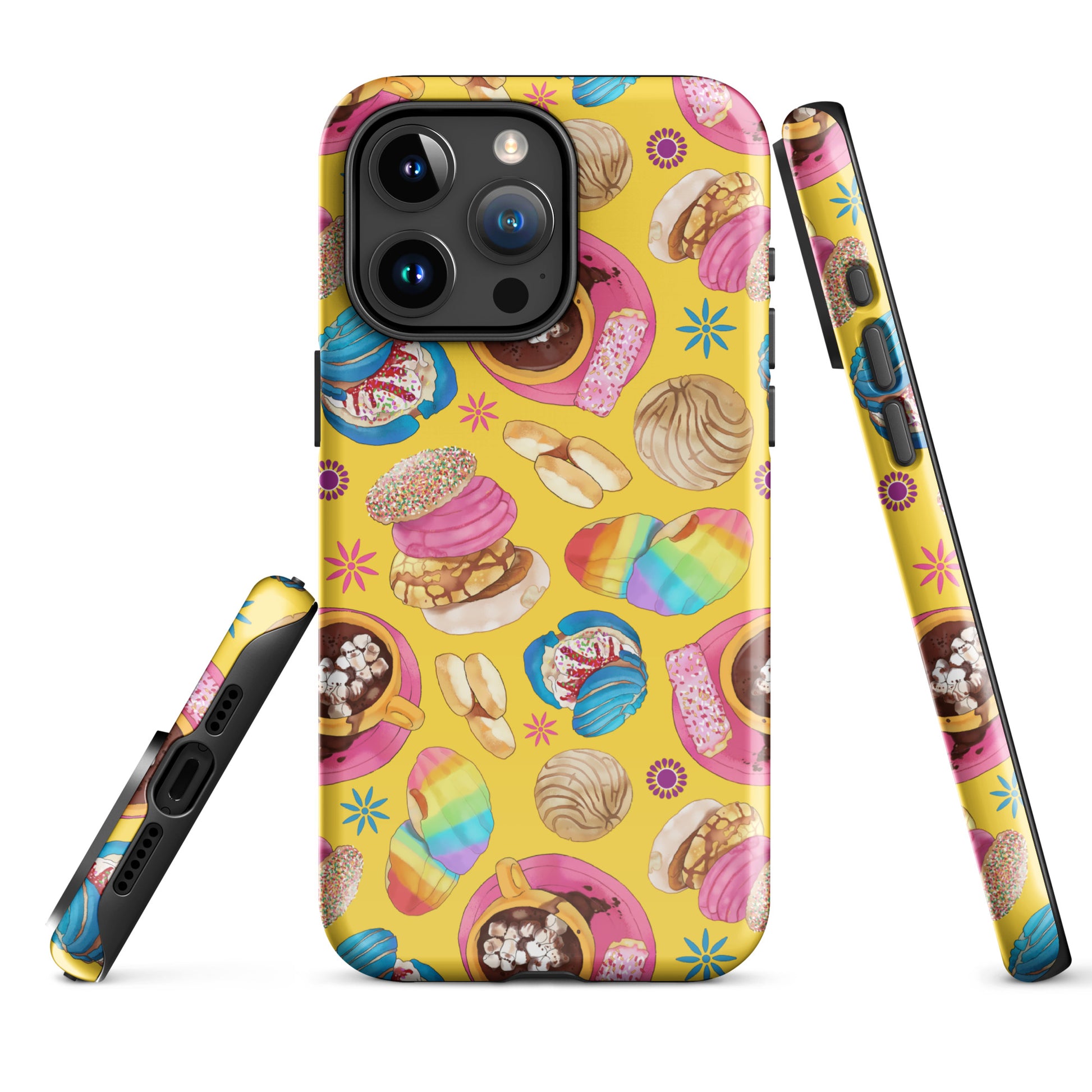 Colorful Pan Dulce iPhone® Tough Case featuring a fun dessert design, combining style and protection for your phone.