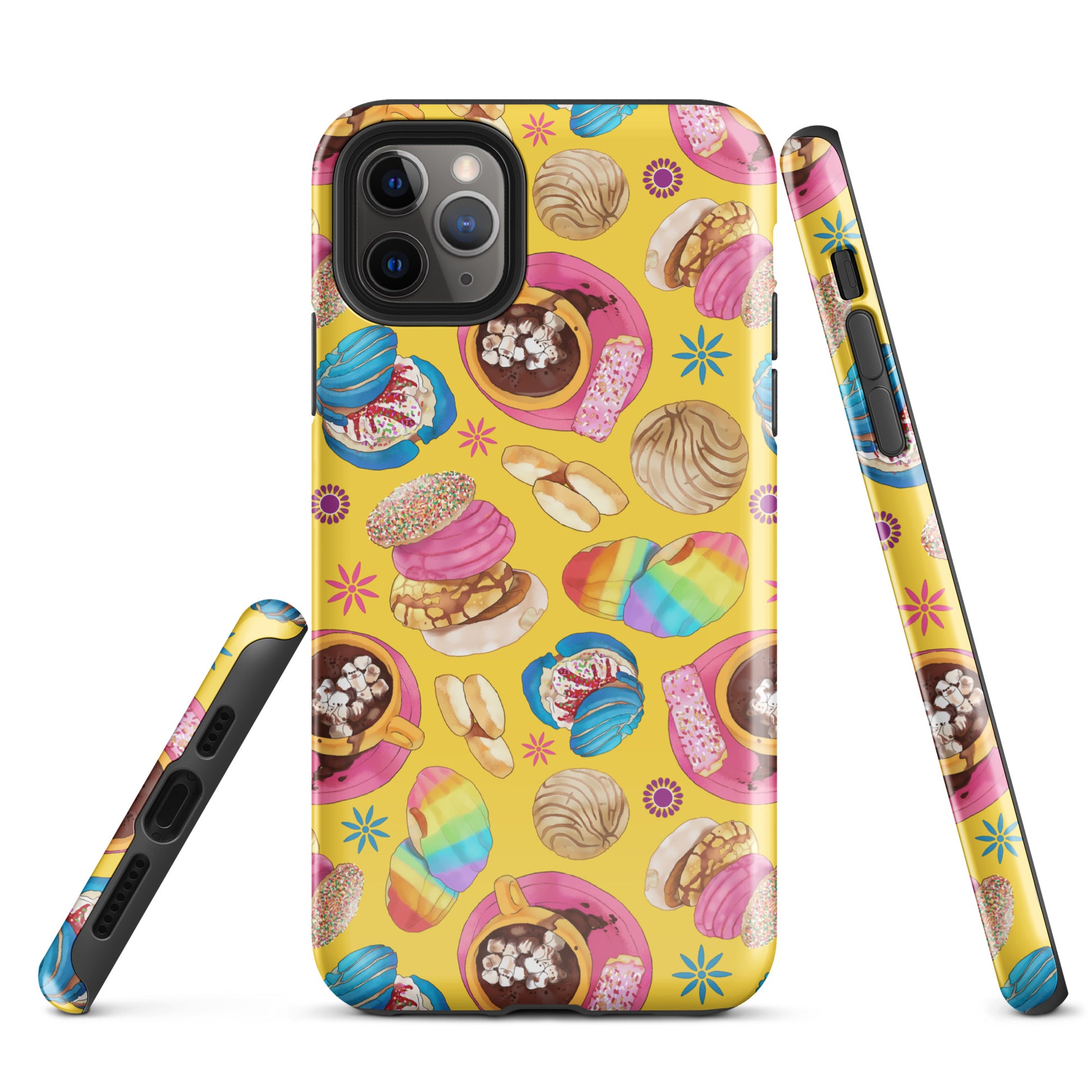 Colorful Pan Dulce iPhone® Tough Case featuring durable, dual-layer design for stylish phone protection year-round.