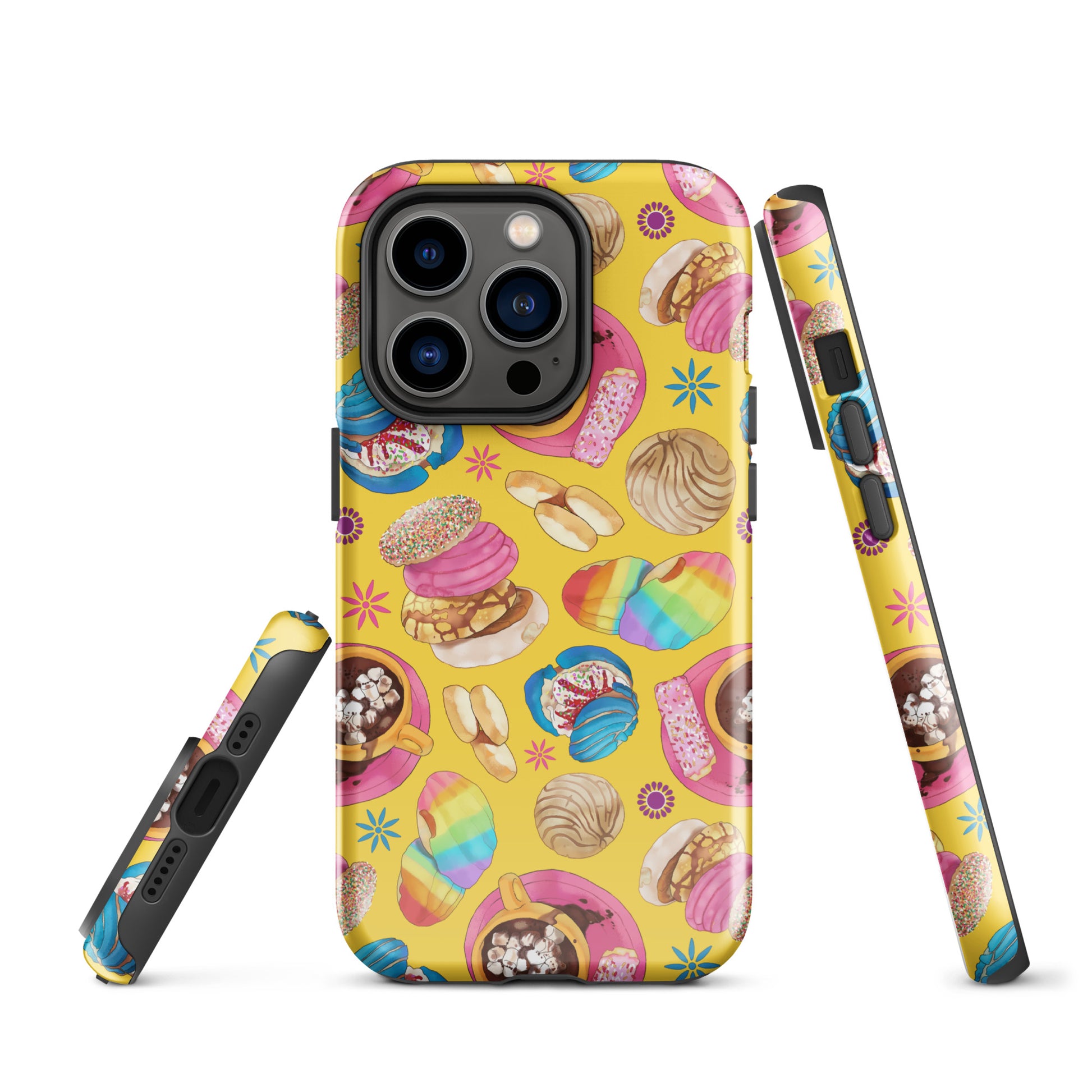 Stylish Pan Dulce iPhone® Tough Case featuring a vibrant dessert design for ultimate phone protection and flair.