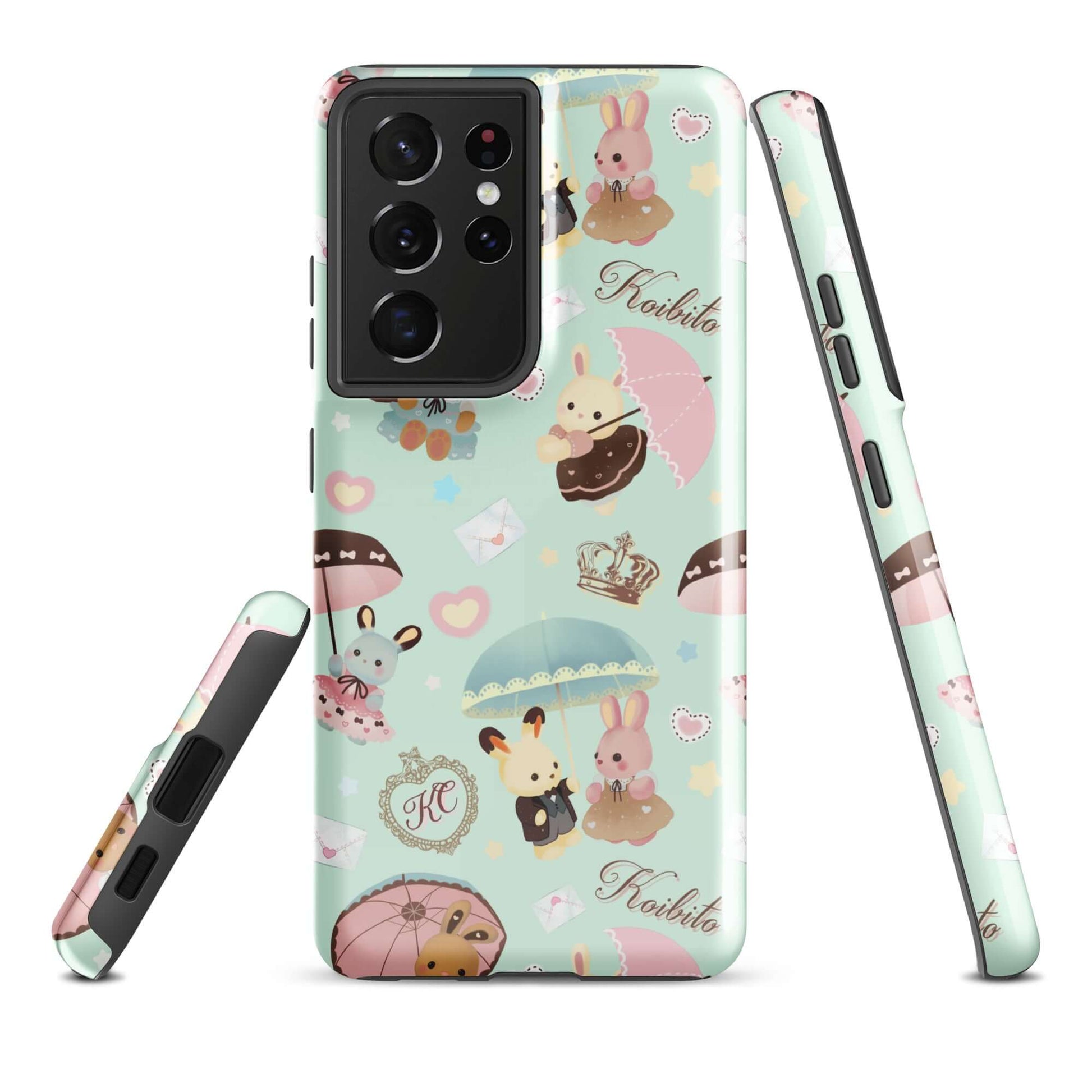 Stylish Parasol Bunny Samsung® Tough Case offers impact protection and a cute design for your Galaxy S21 Ultra.