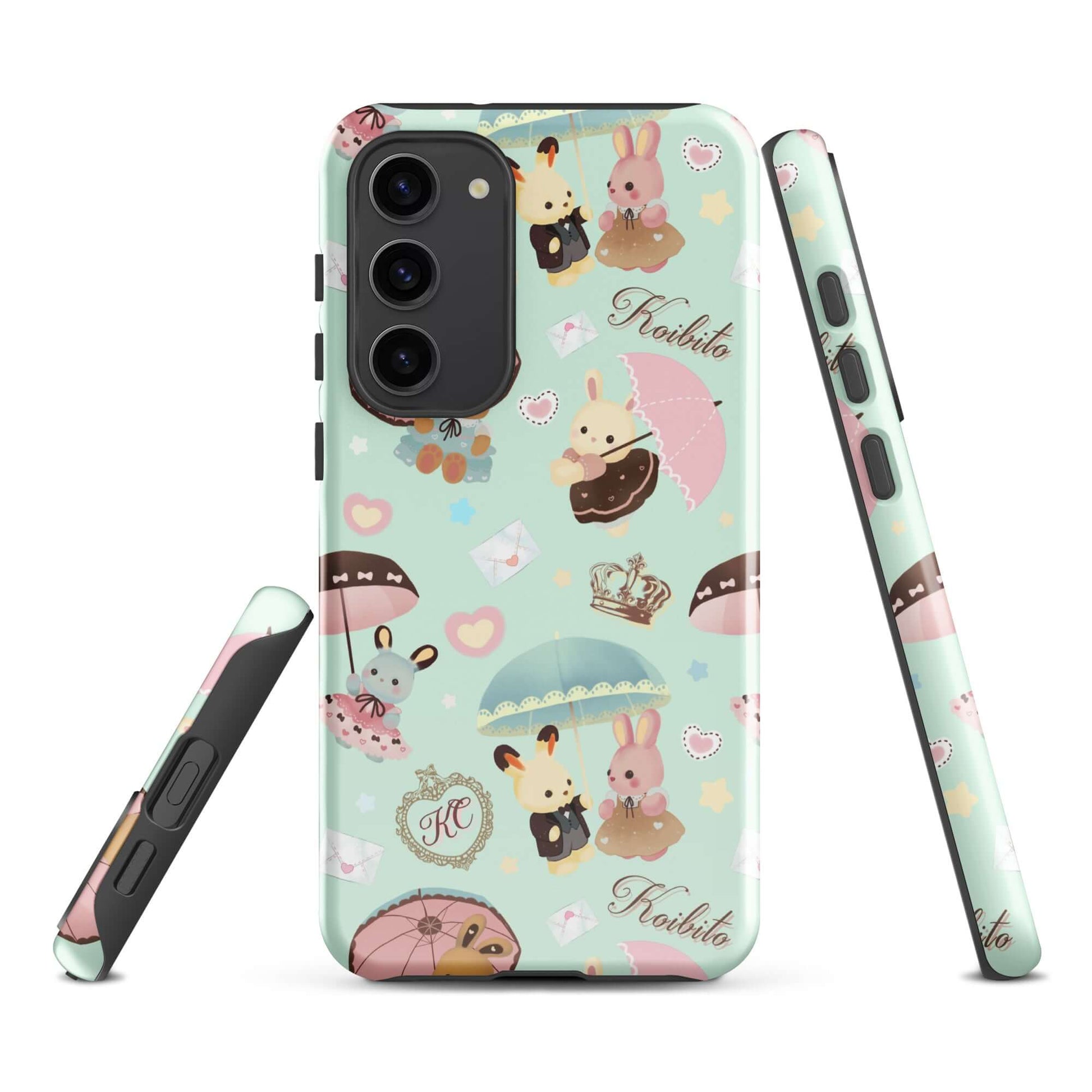 Parasol Bunny Samsung® Tough Case features adorable bunnies in a stylish design, providing durability and protection.