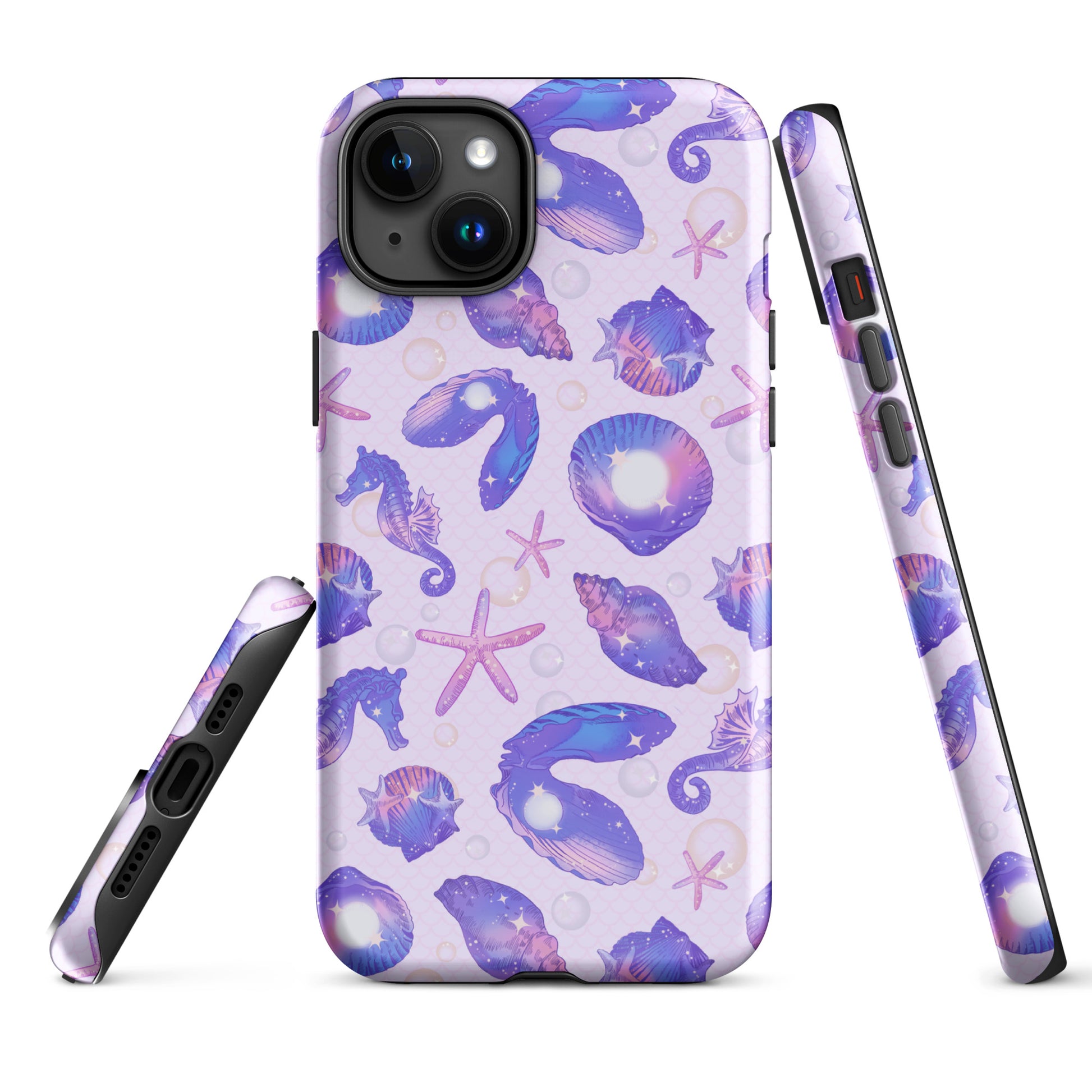 Stylish Sea Princess iPhone® Tough Case featuring vibrant sea-themed designs for durable, year-round protection.