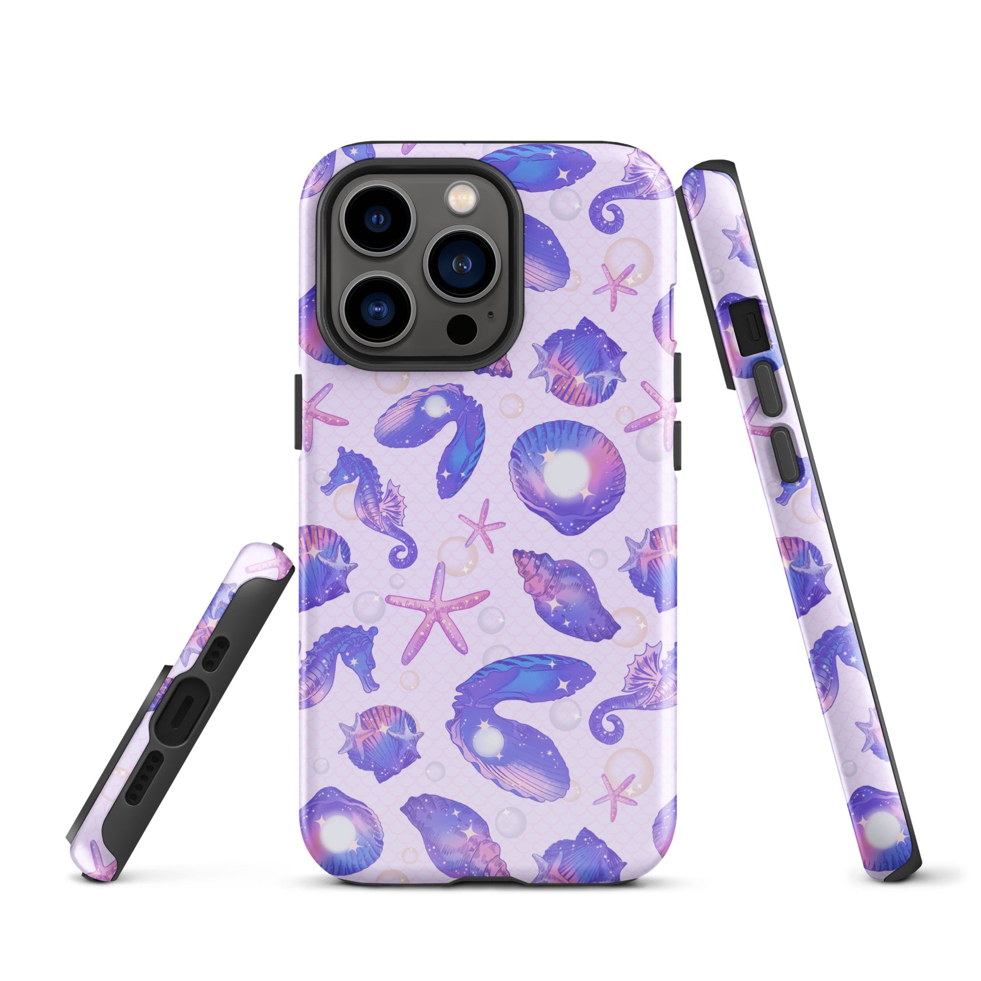 Stylish Sea Princess iPhone® Tough Case featuring vibrant sea-themed designs for durable phone protection.