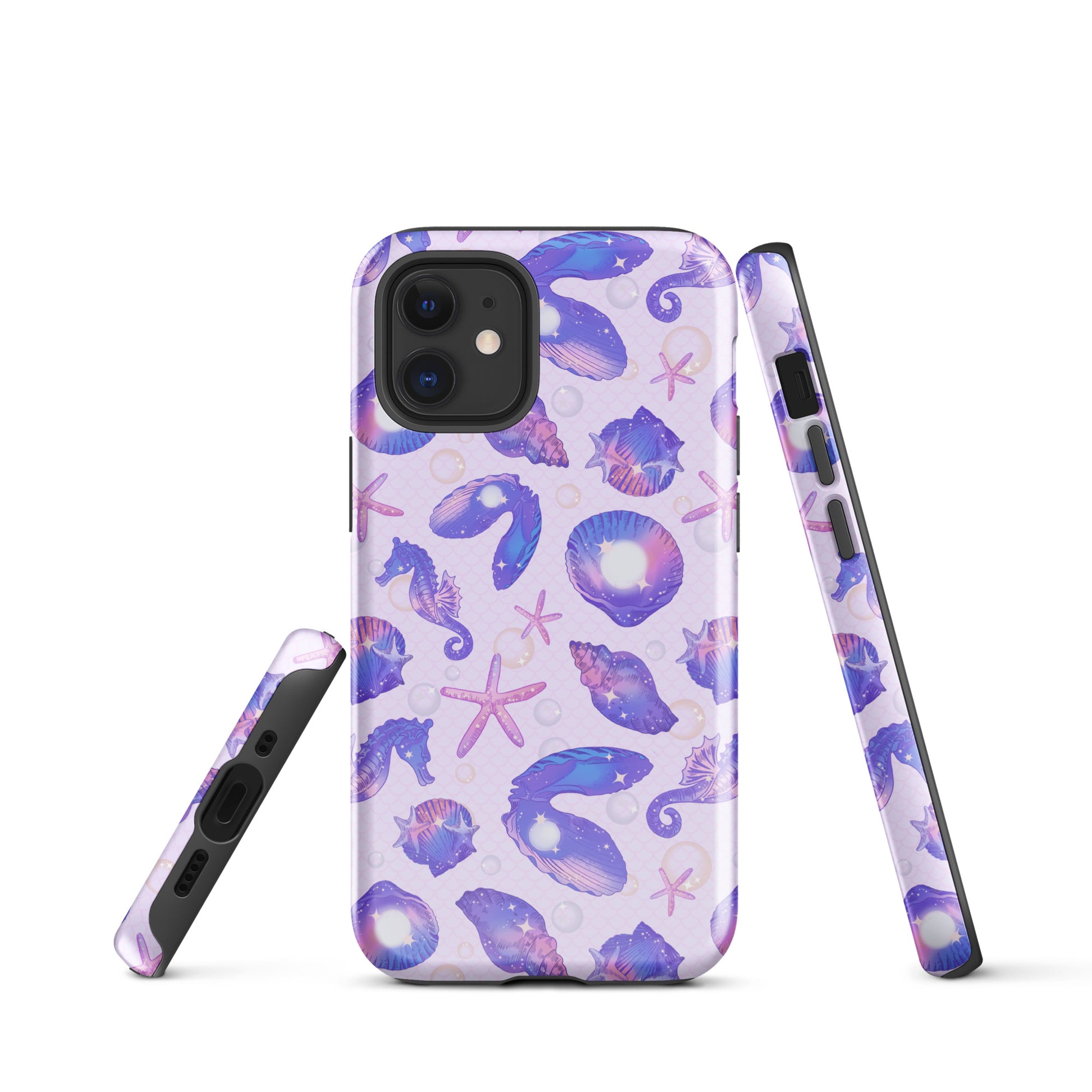 Stylish Sea Princess iPhone® Tough Case featuring vibrant sea life patterns for ultimate phone protection.
