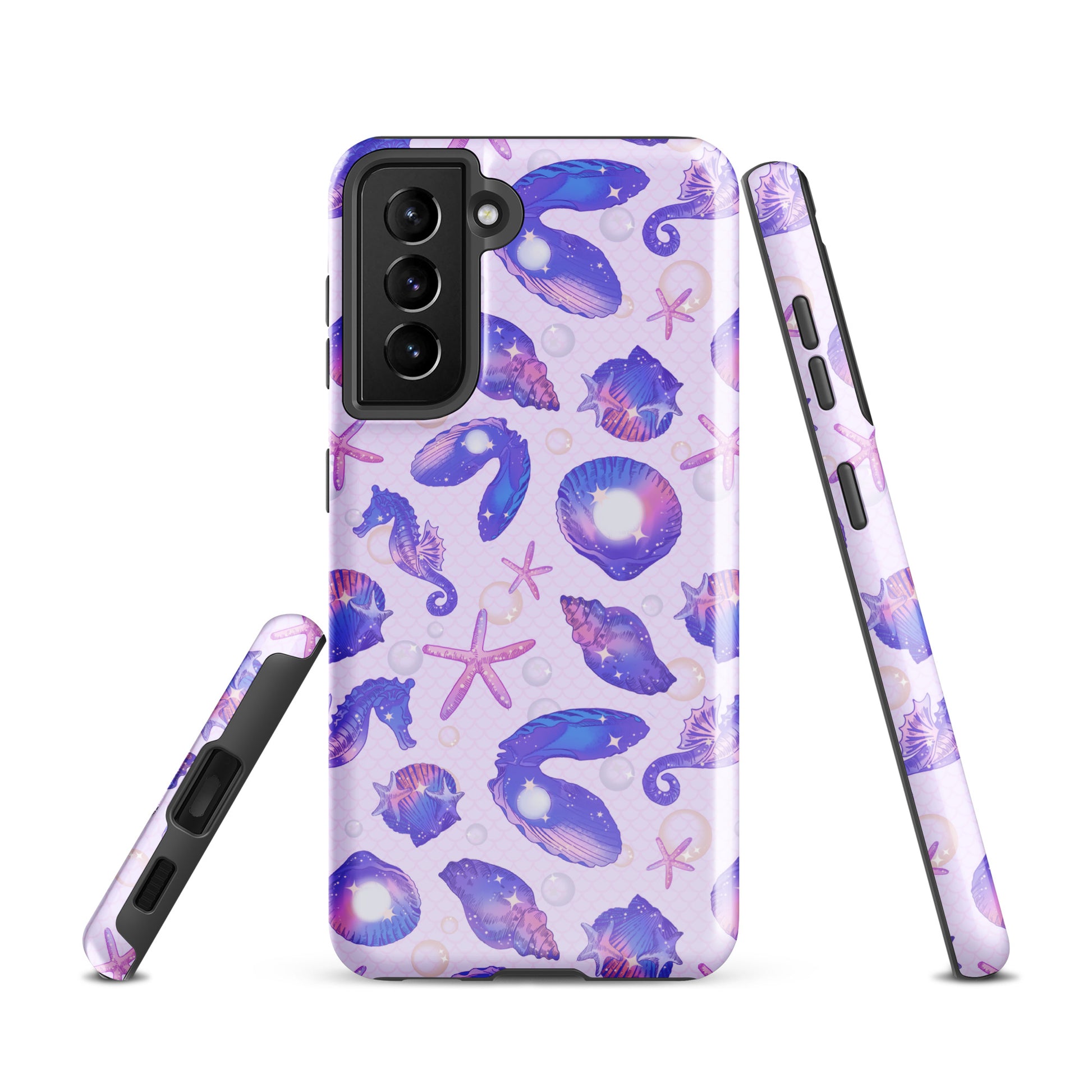 Stylish Sea Princess Samsung® Tough Case featuring vibrant marine life, offering impact-resistant protection for your phone.