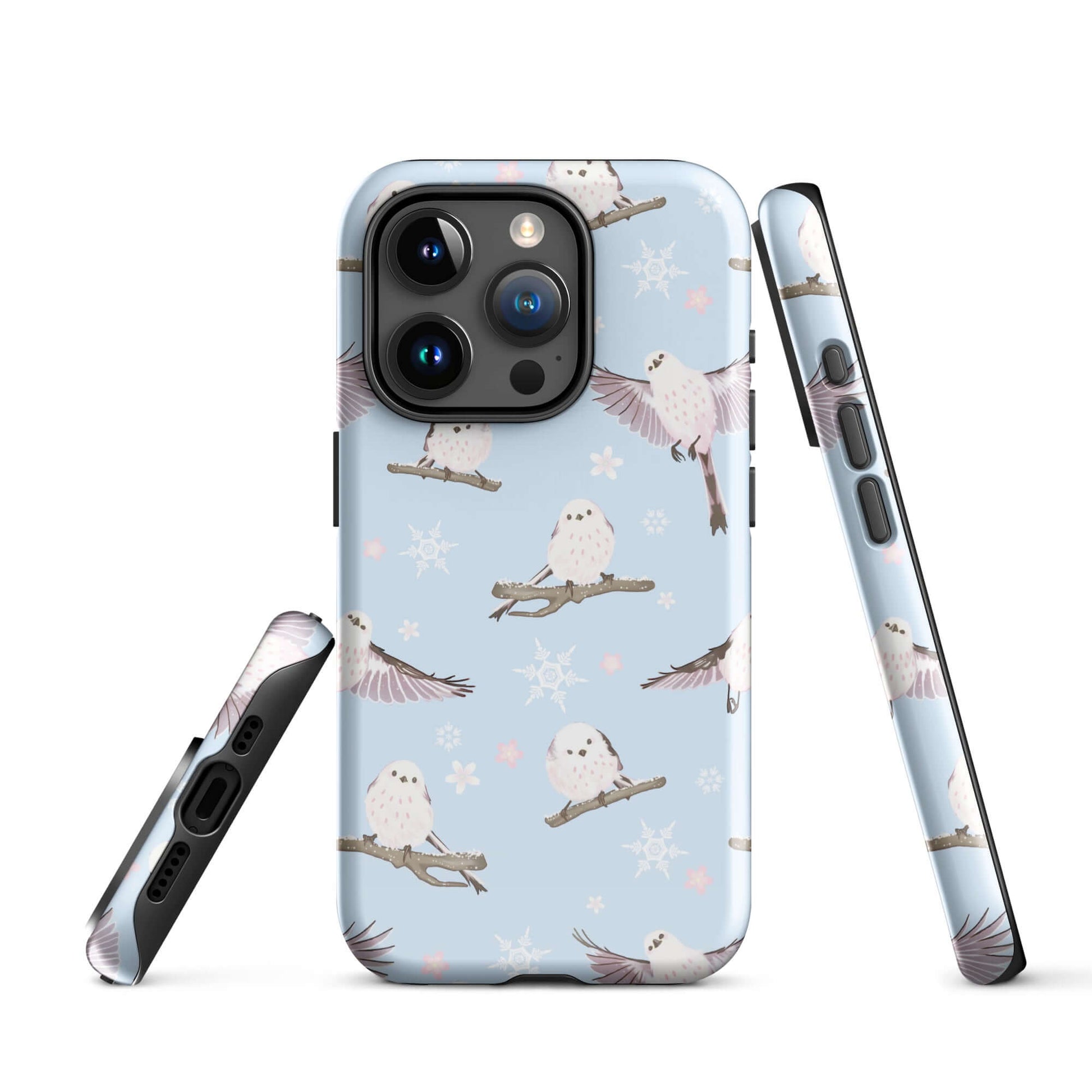 Stylish Snow Bird iPhone® Tough Case featuring impact-resistant design for ultimate protection and aesthetic appeal.