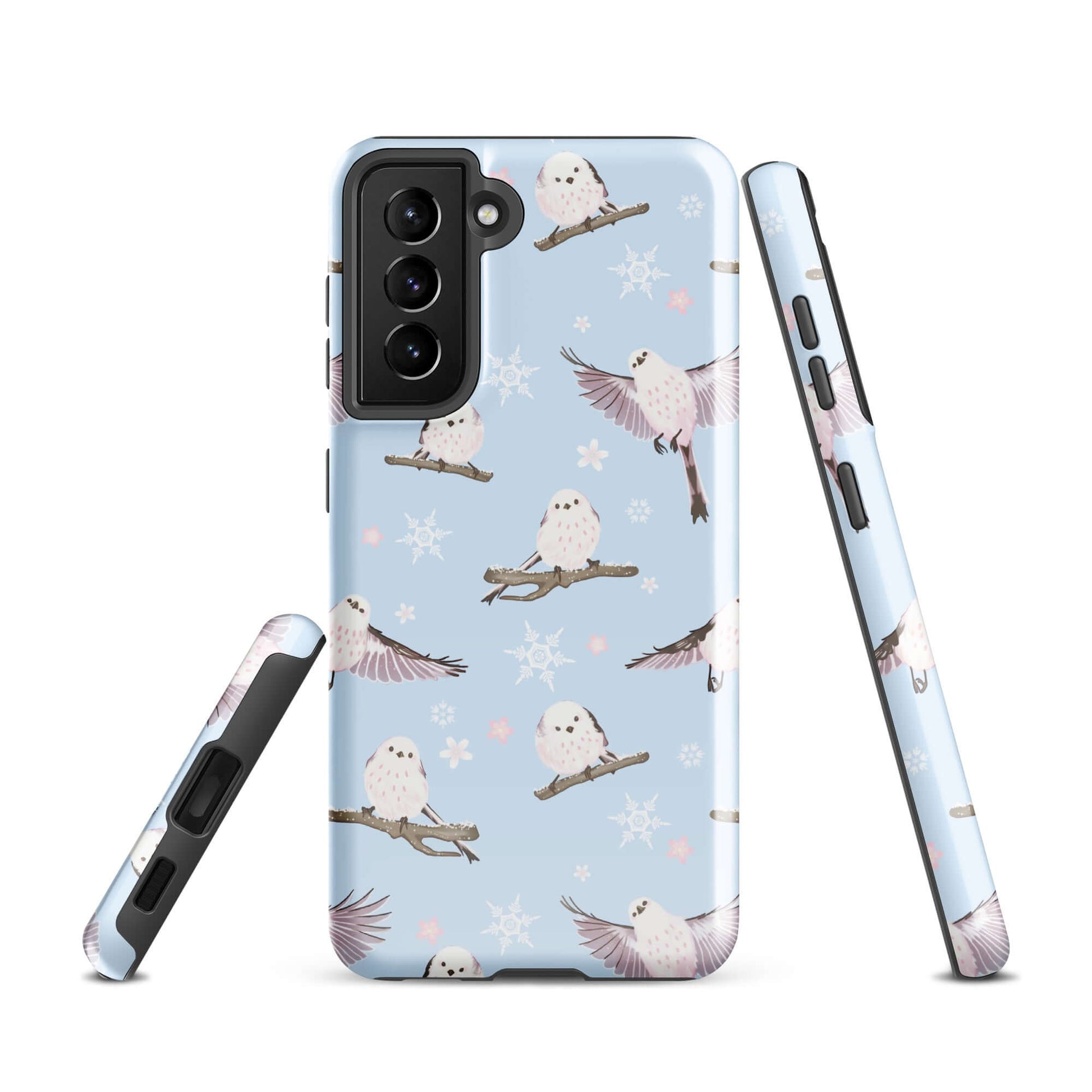 Protect your phone in style with the Snow Bird Samsung® Tough Case, featuring a charming bird design and dual-layer durability.