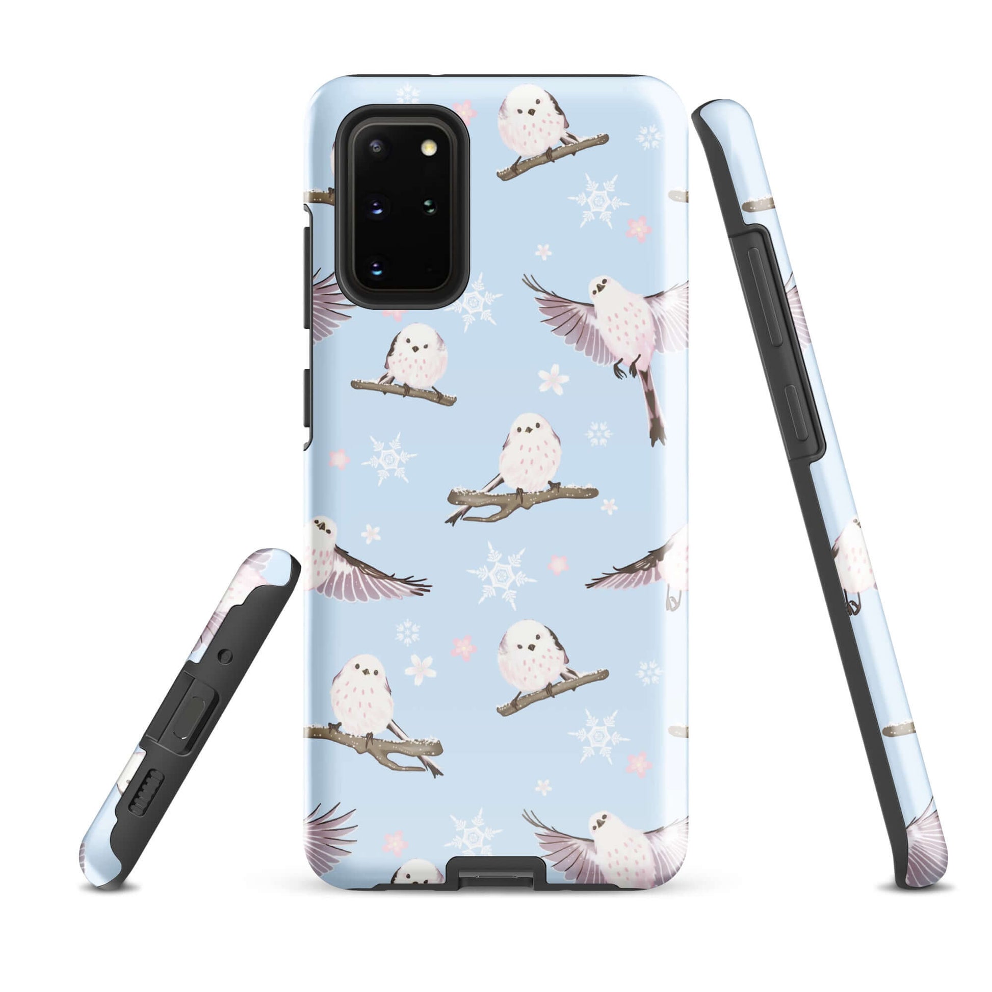 Snow Bird Samsung® Tough Case features a charming design, offering durable protection for your Galaxy S20 Plus.