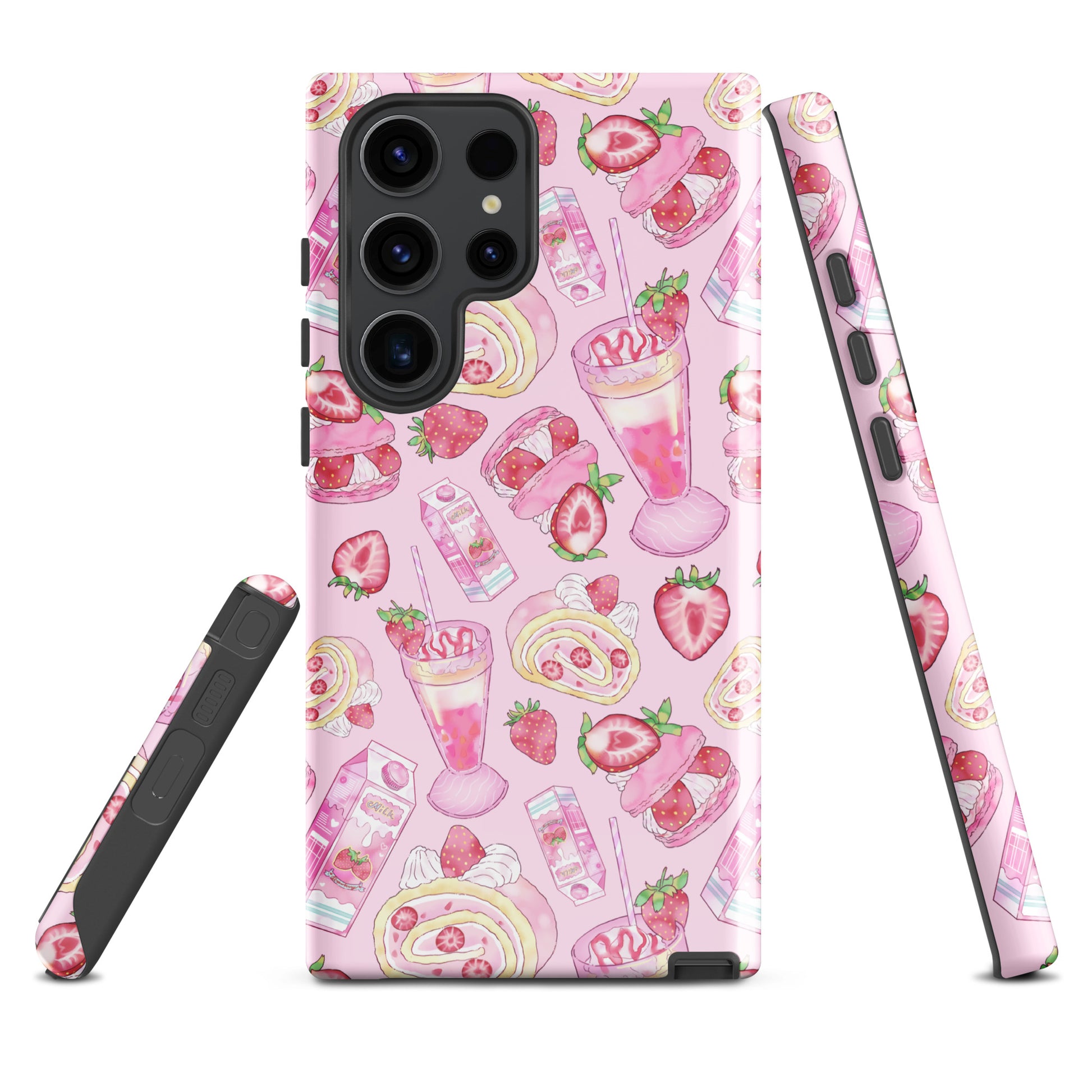 Colorful Strawberry Samsung® Tough Case with dessert designs, offering stylish protection for your phone.