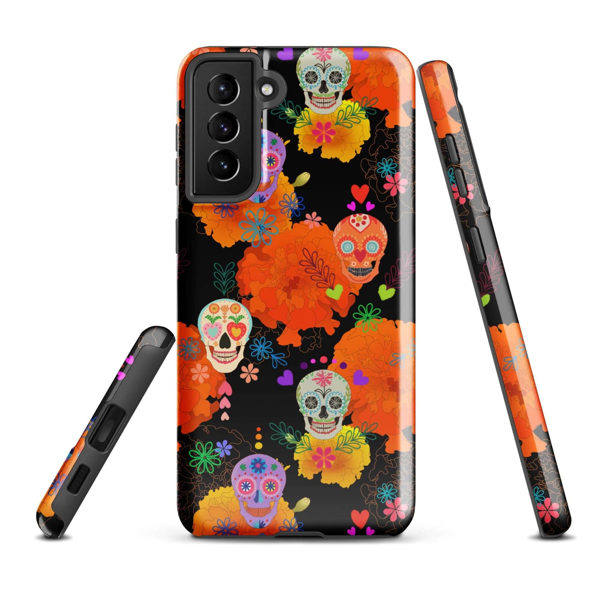 Vibrant Sugar Skull Samsung® Tough Case features artistic designs, providing durable protection for your phone.