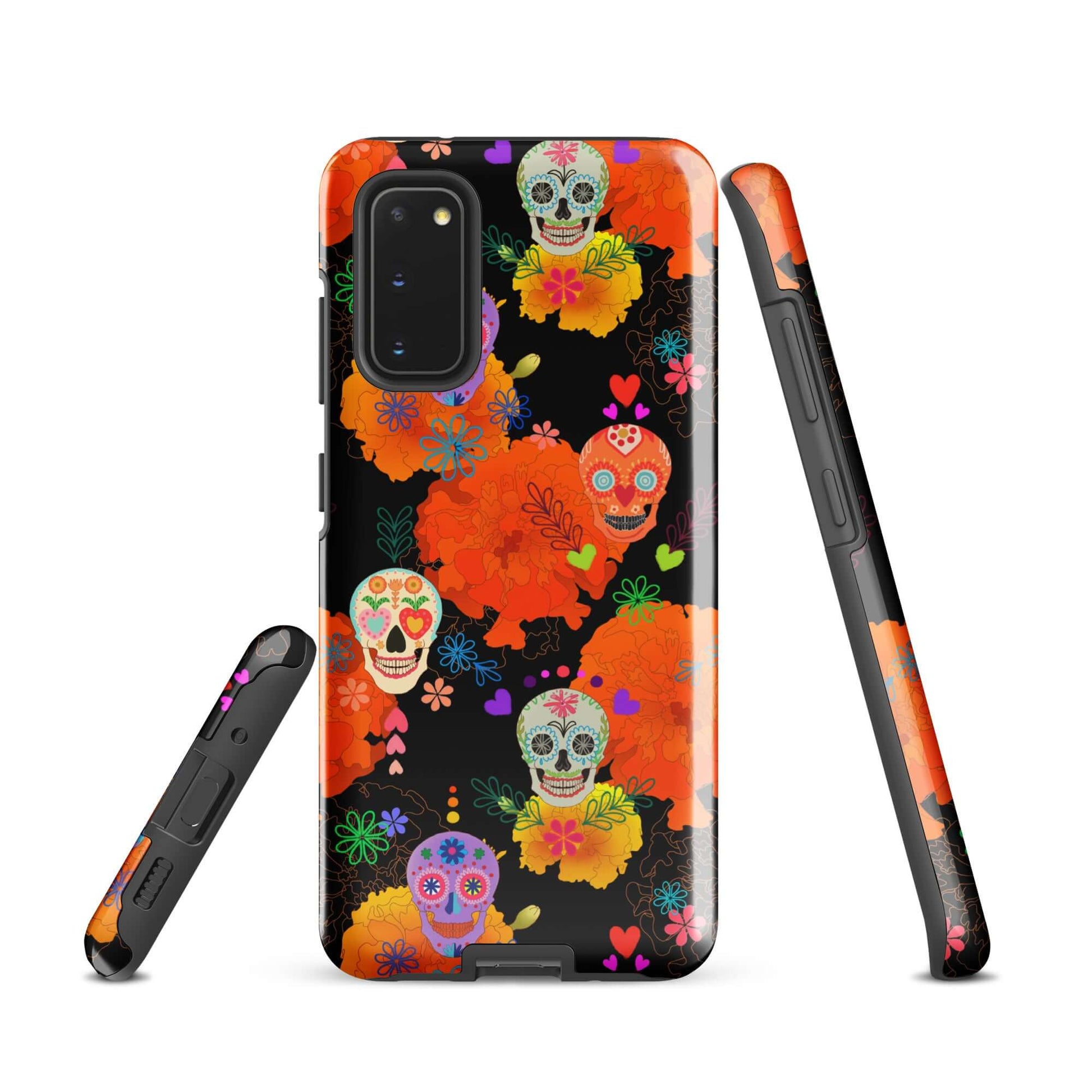 Colorful Sugar Skull Samsung® Tough Case featuring vibrant designs, impact-resistant materials for ultimate phone protection.