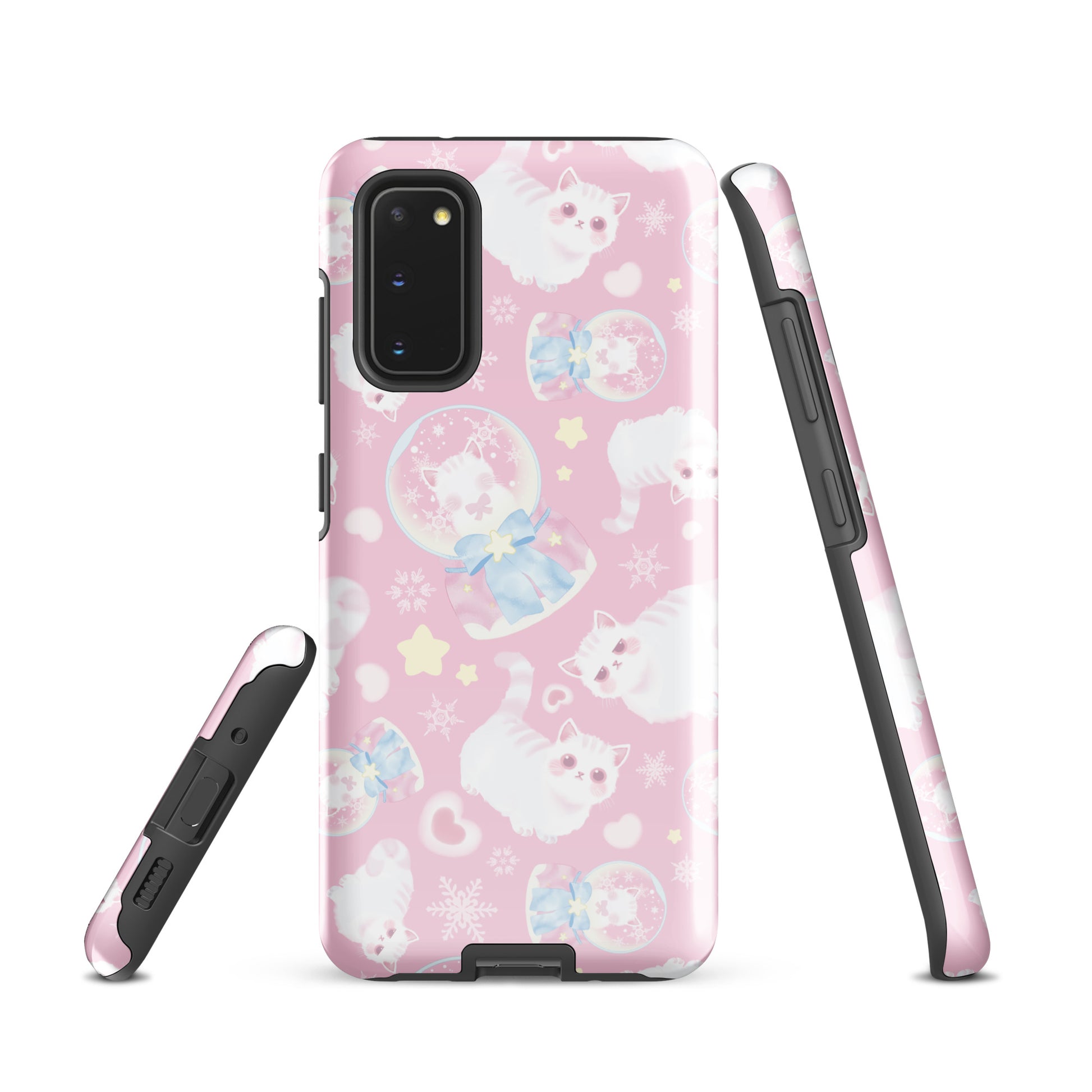 Snow Kitten Samsung® Tough Case features adorable designs, offering durability and style for your Galaxy S20.