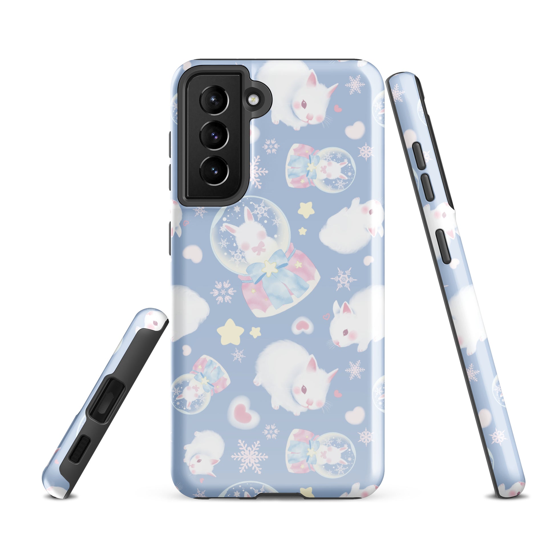 Stylish Snow Bunny Samsung® Tough Case featuring playful bunnies, ensuring phone protection with impact-resistant materials.