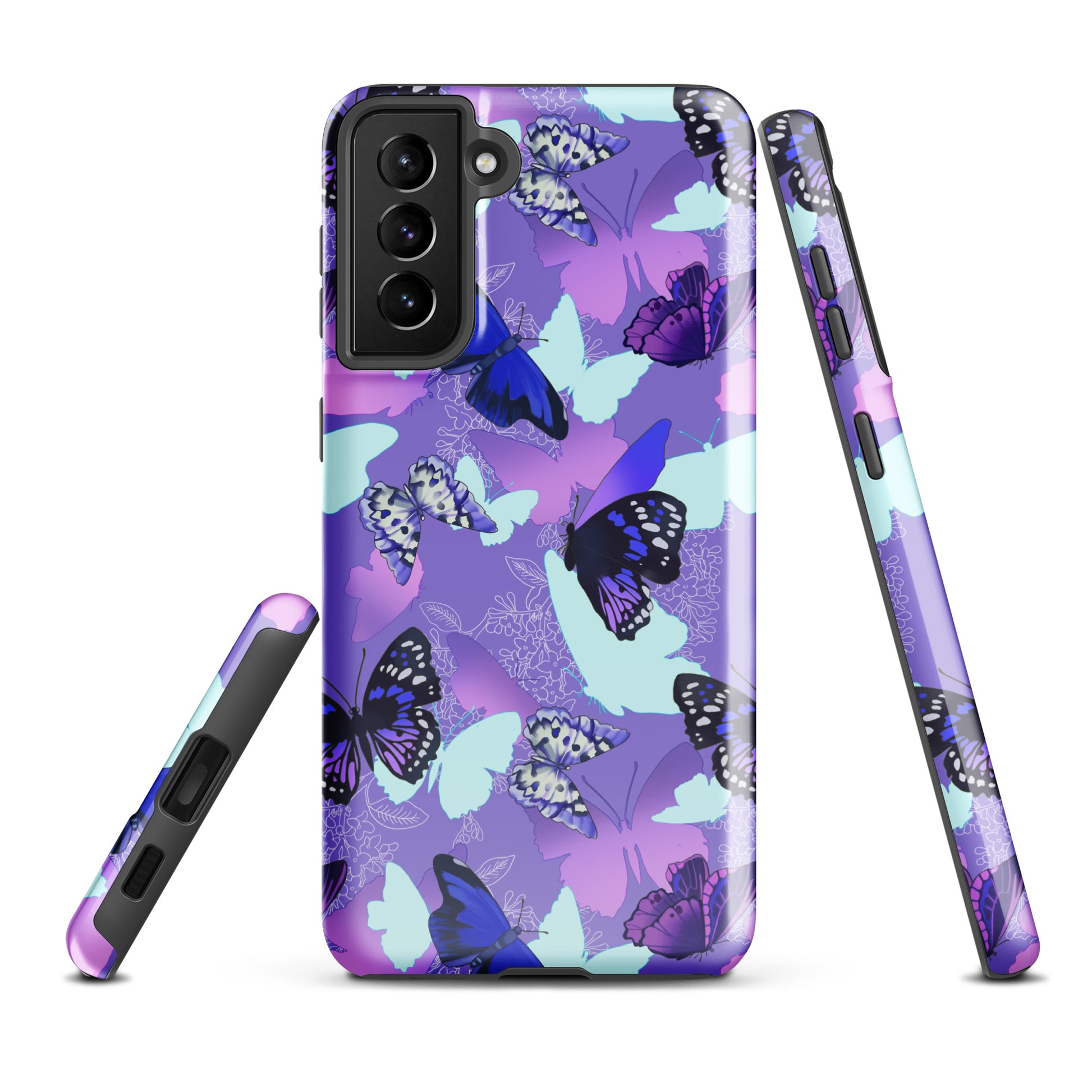 Butterfly Samsung® Tough Case features a vibrant butterfly design, ensuring style and protection for your device.