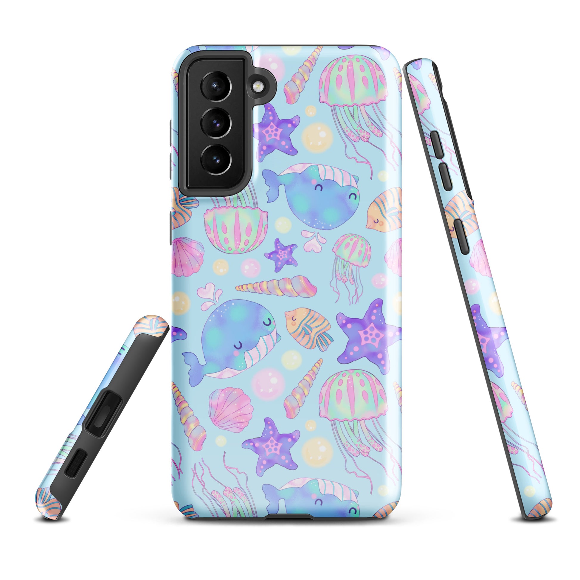 Colorful Under the Sea Samsung® Tough Case featuring playful marine life, combining style and durability for your phone.