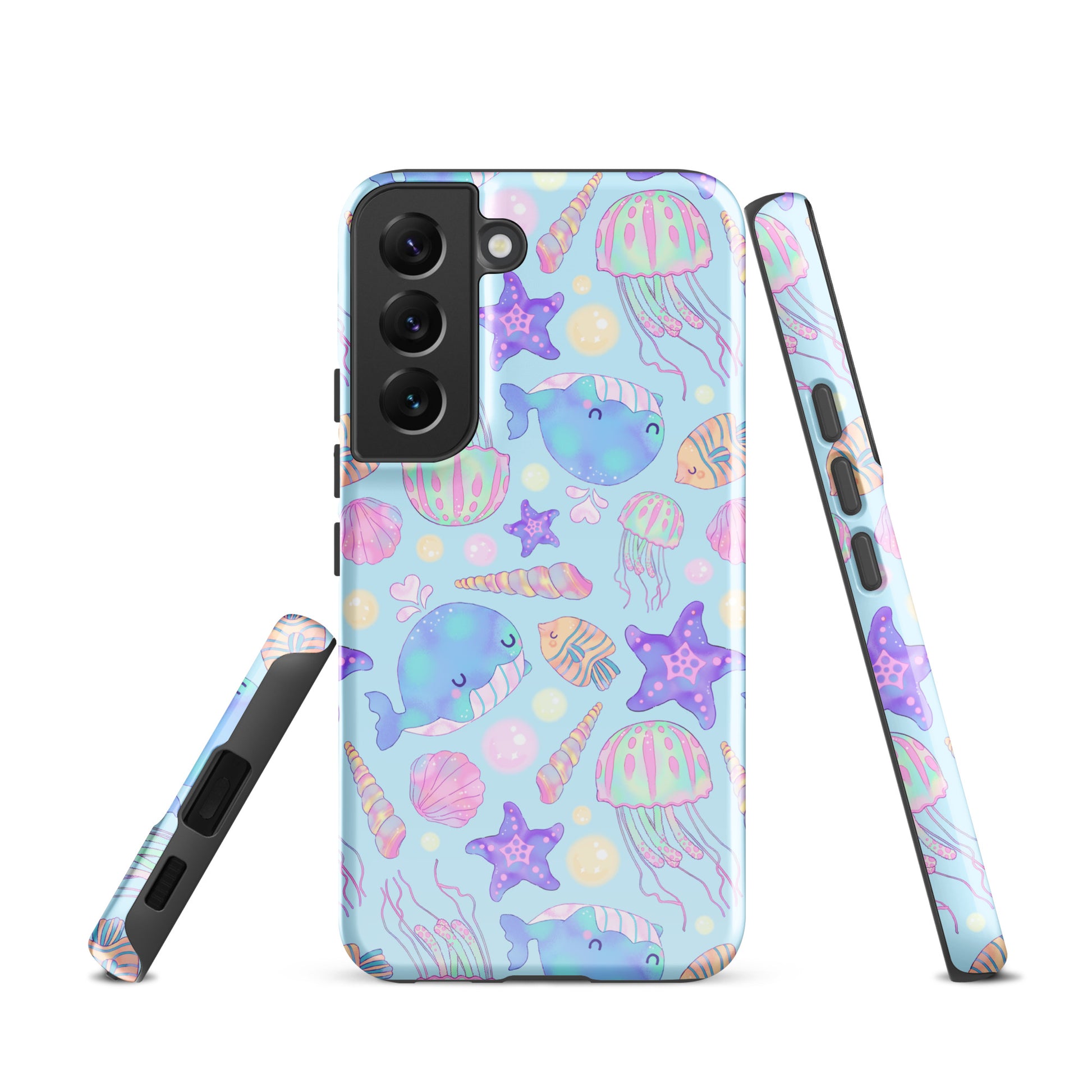 Under the Sea Samsung® Tough Case features vibrant sea life designs, offering durability and style for your device.