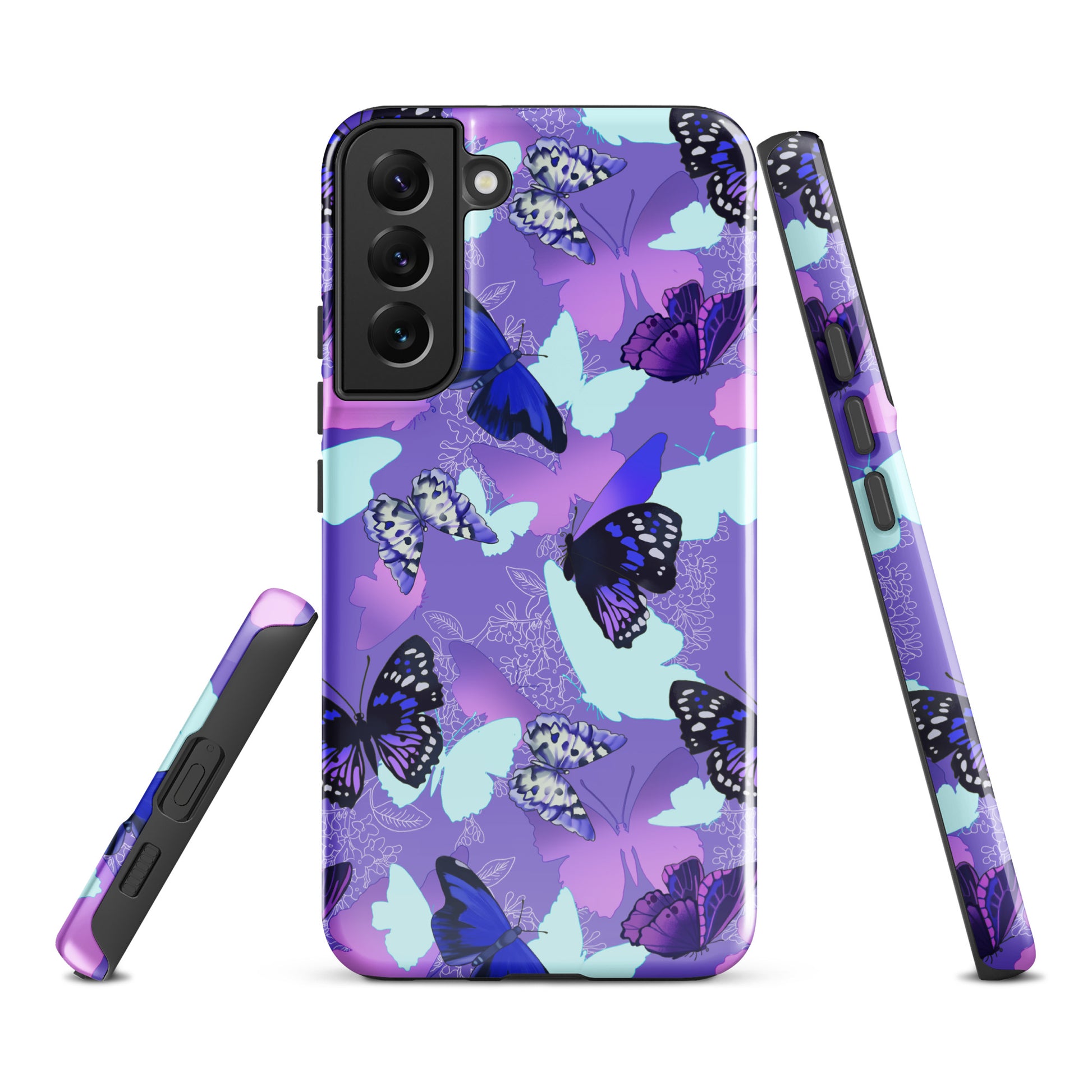 Stylish Butterfly Samsung® Tough Case offers durability and protection with a stunning butterfly design.