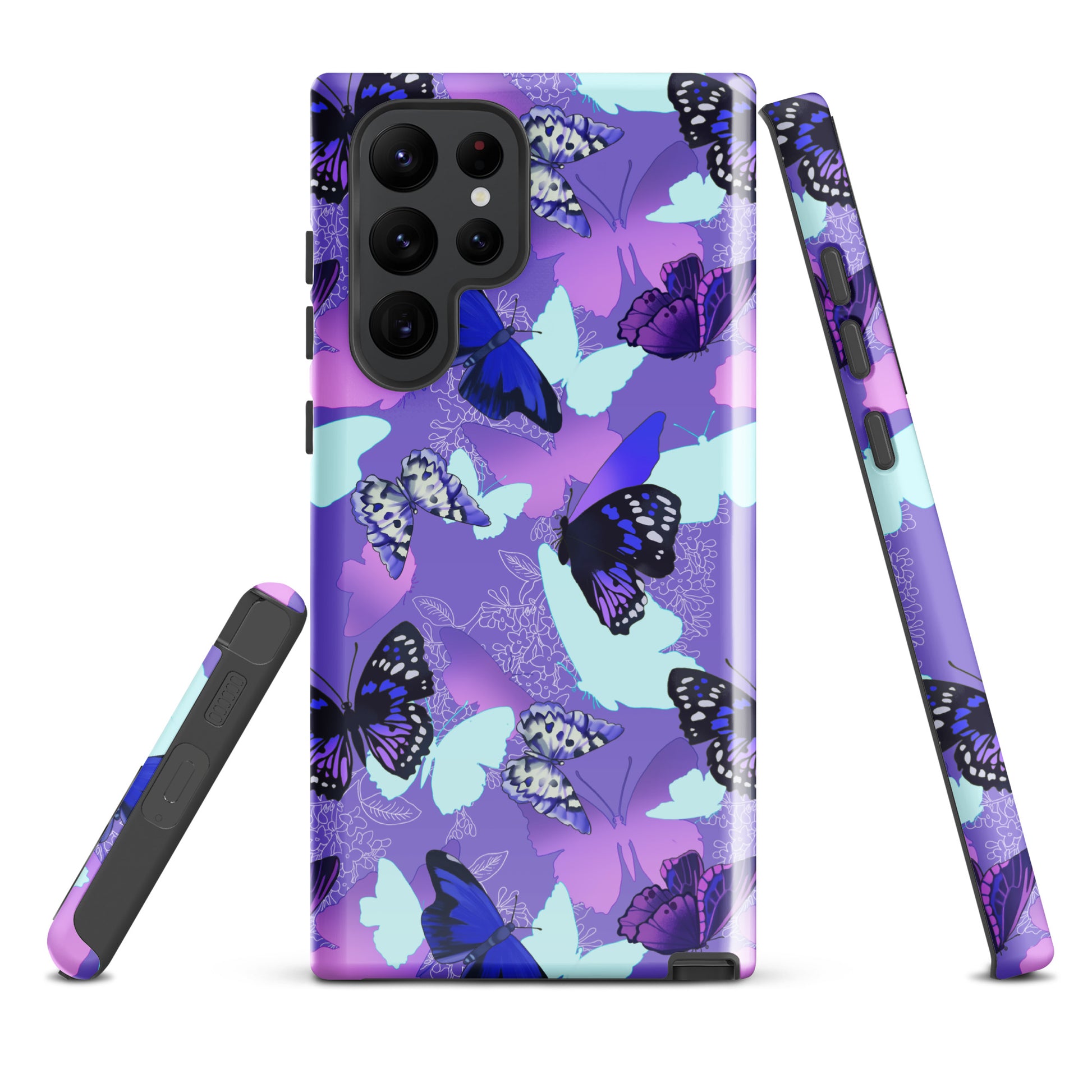 Stylish Butterfly Samsung® Tough Case combines art and protection for your phone with a durable dual-layer design.