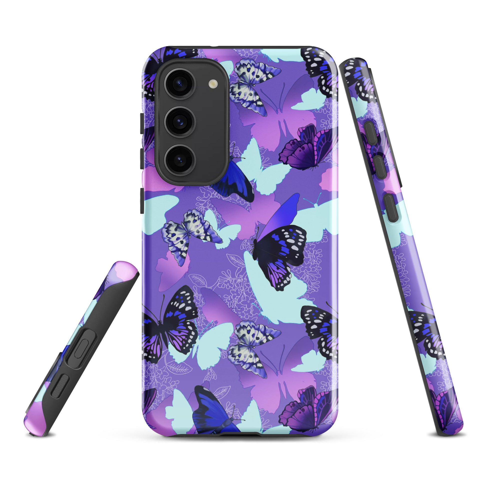 Stylish Butterfly Samsung® Tough Case featuring vibrant butterfly design for ultimate protection and durability.