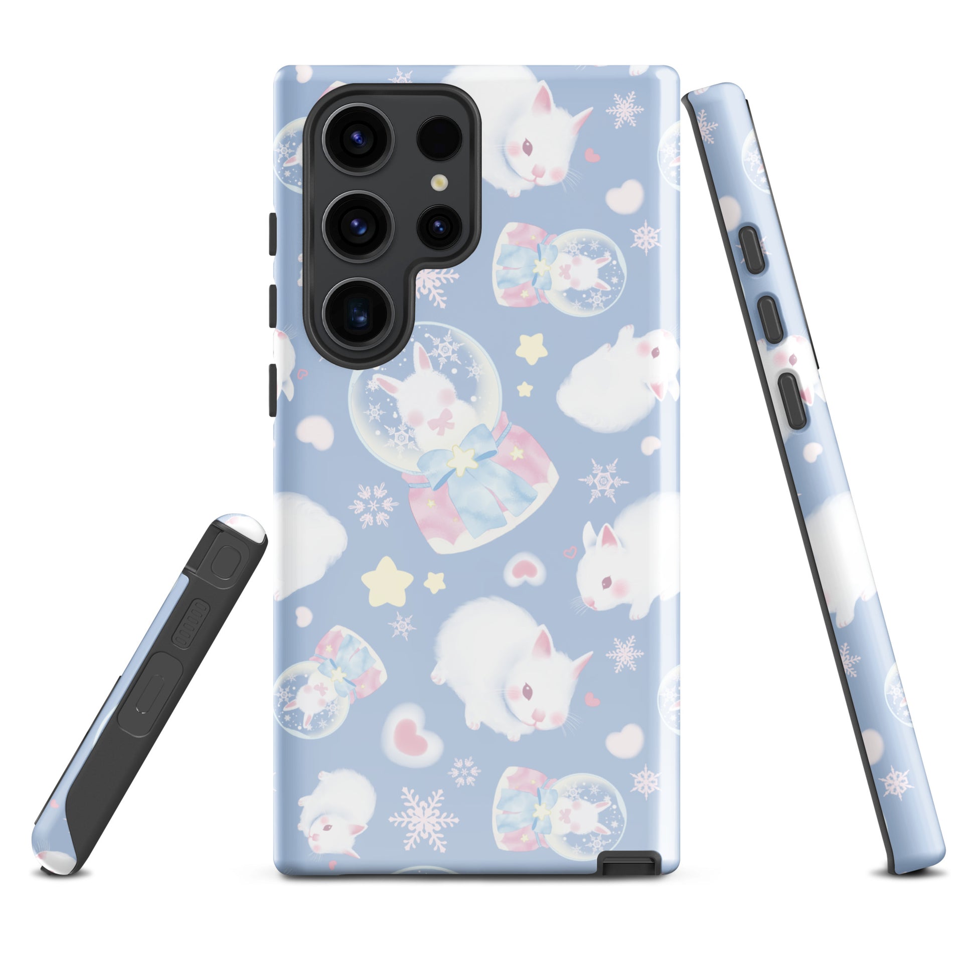 Stylish Snow Bunny Samsung® Tough Case featuring adorable bunnies and snowflakes for ultimate phone protection.