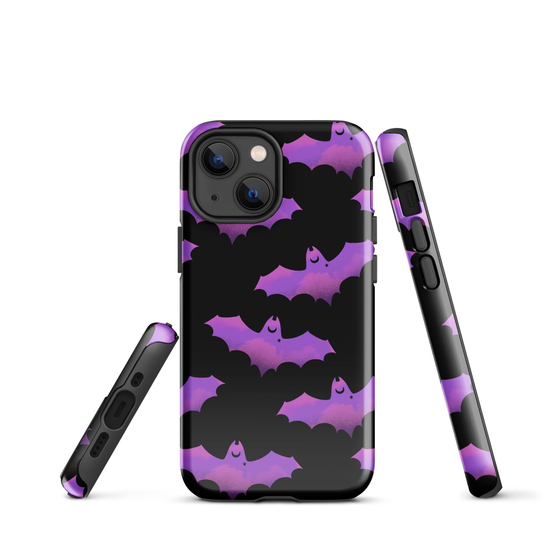 Stylish Aensland iPhone® Tough Case with bat design offers durable protection and impact absorption for your phone.