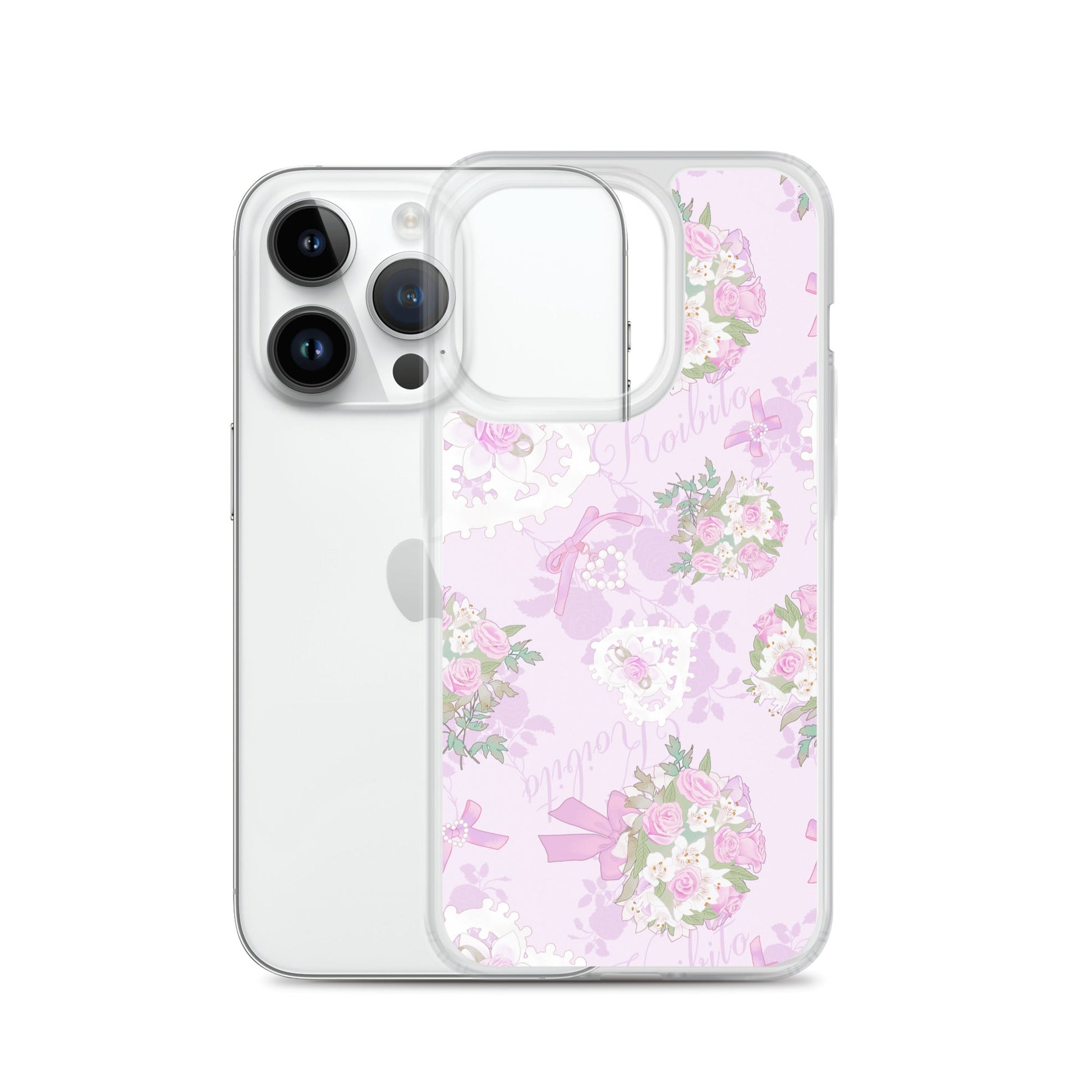 Sleek Anniversary iPhone® Clear Case with floral design protects against scratches, dust, and dirt, ensuring style and safety.