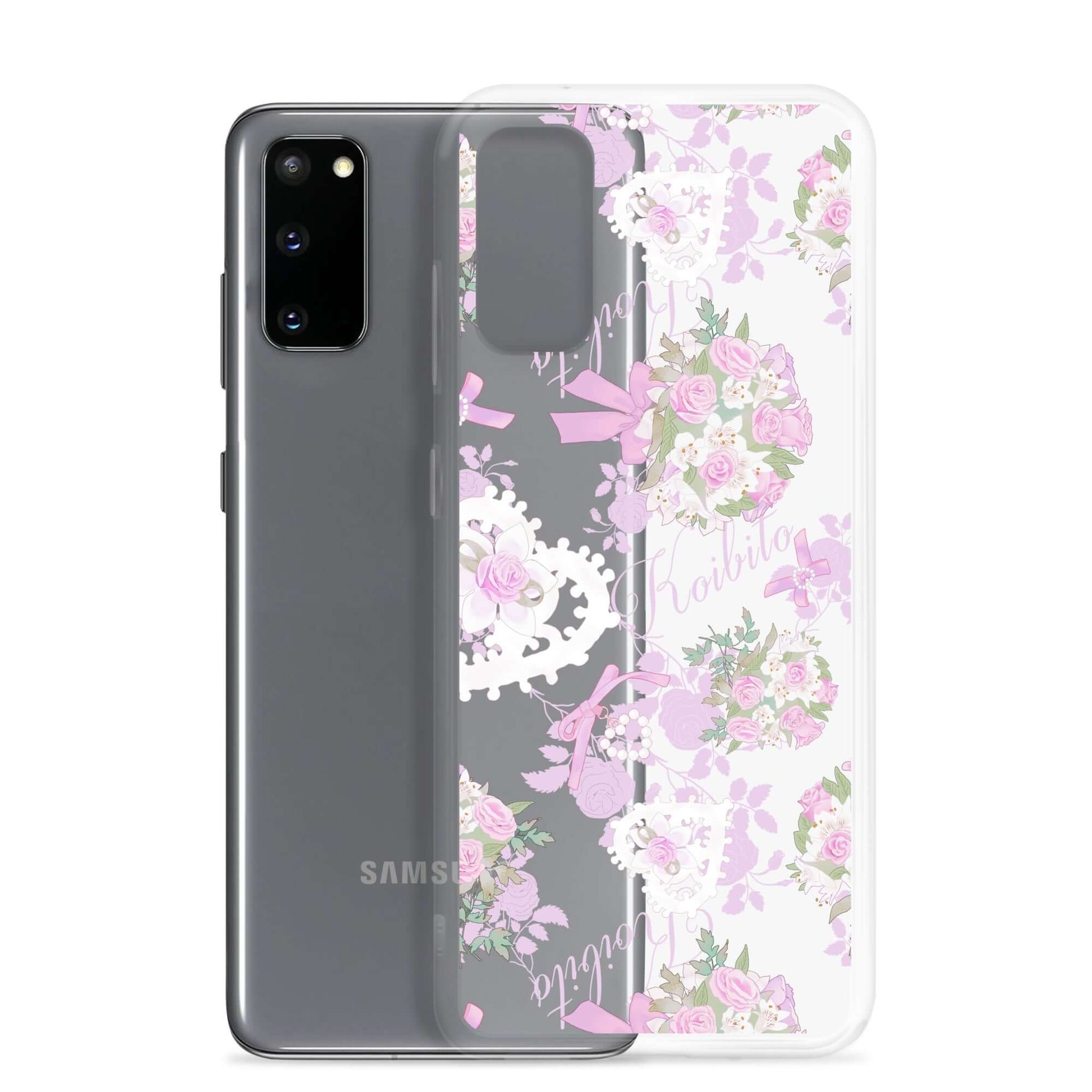 Stylish Anniversary Samsung® Clear Case featuring floral design, ideal for pastel outfits and phone protection.