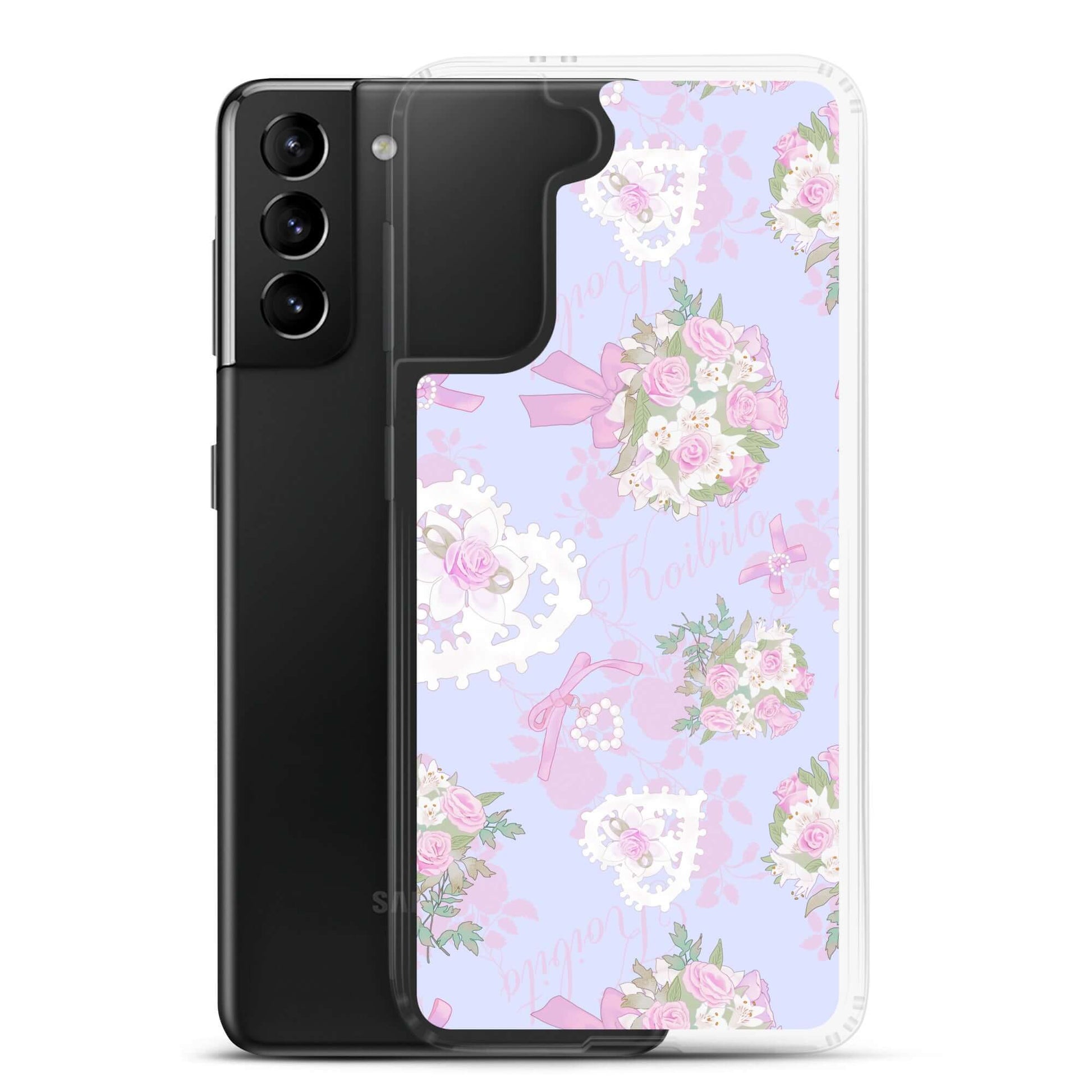 Stylish Anniversary Samsung® Clear Case featuring floral design, perfect for pastel outfits and protecting your phone.