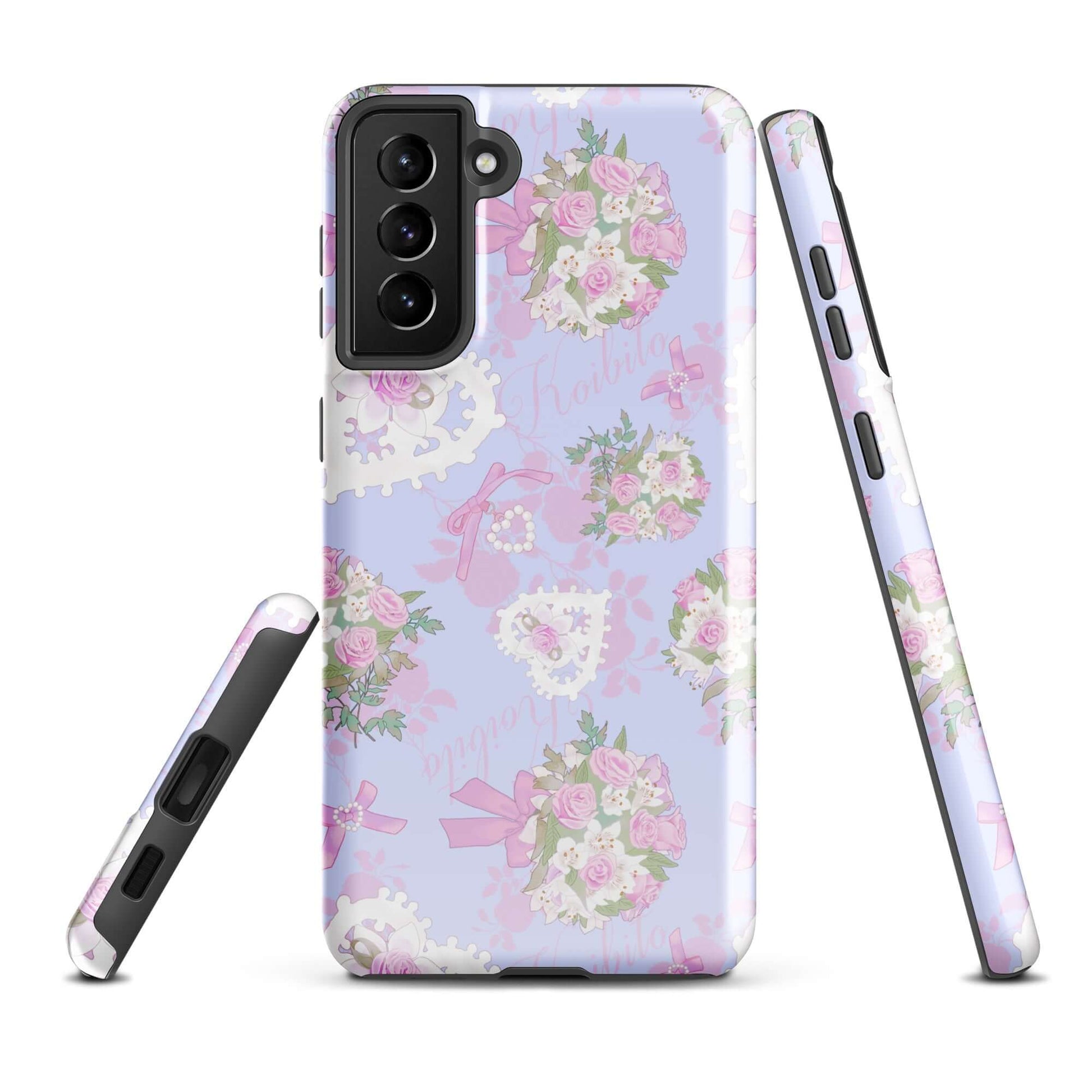 Stylish Anniversary Samsung® Tough Case featuring floral patterns, offering durability and impact protection for your phone.