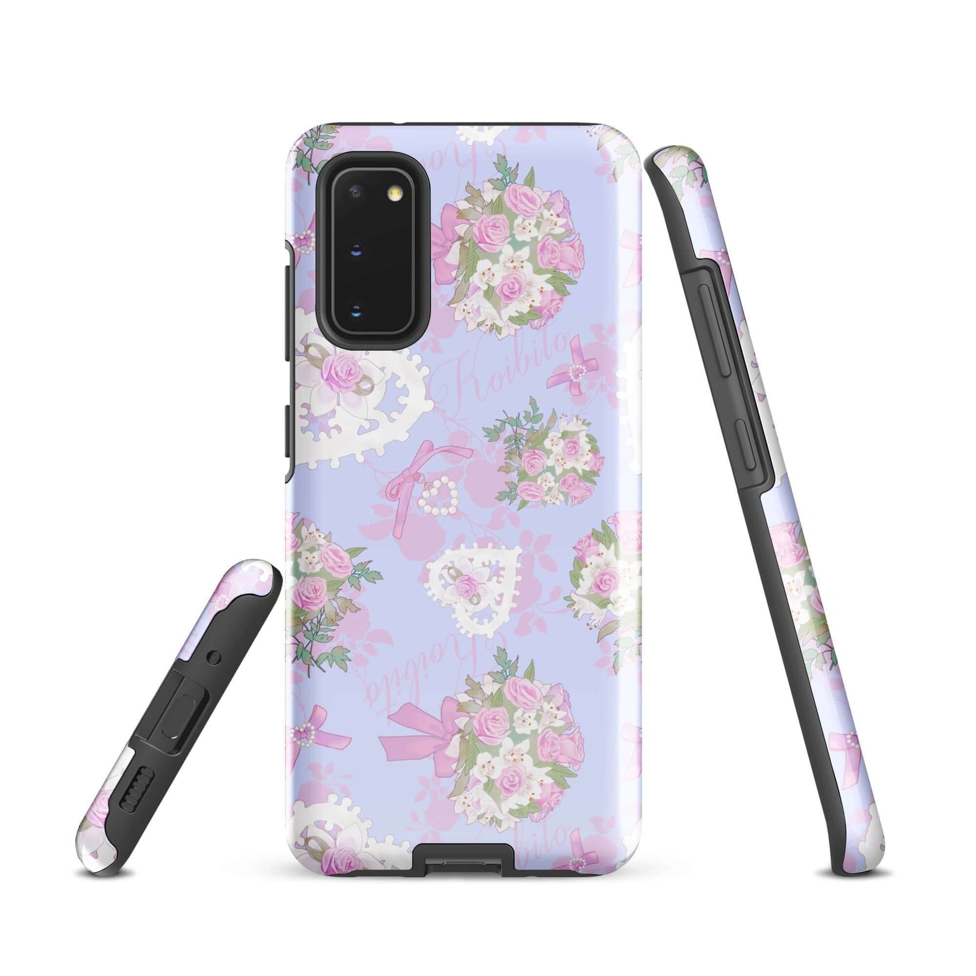 Stylish Anniversary Samsung® Tough Case with floral design, offering impact resistance and dual-layer protection.