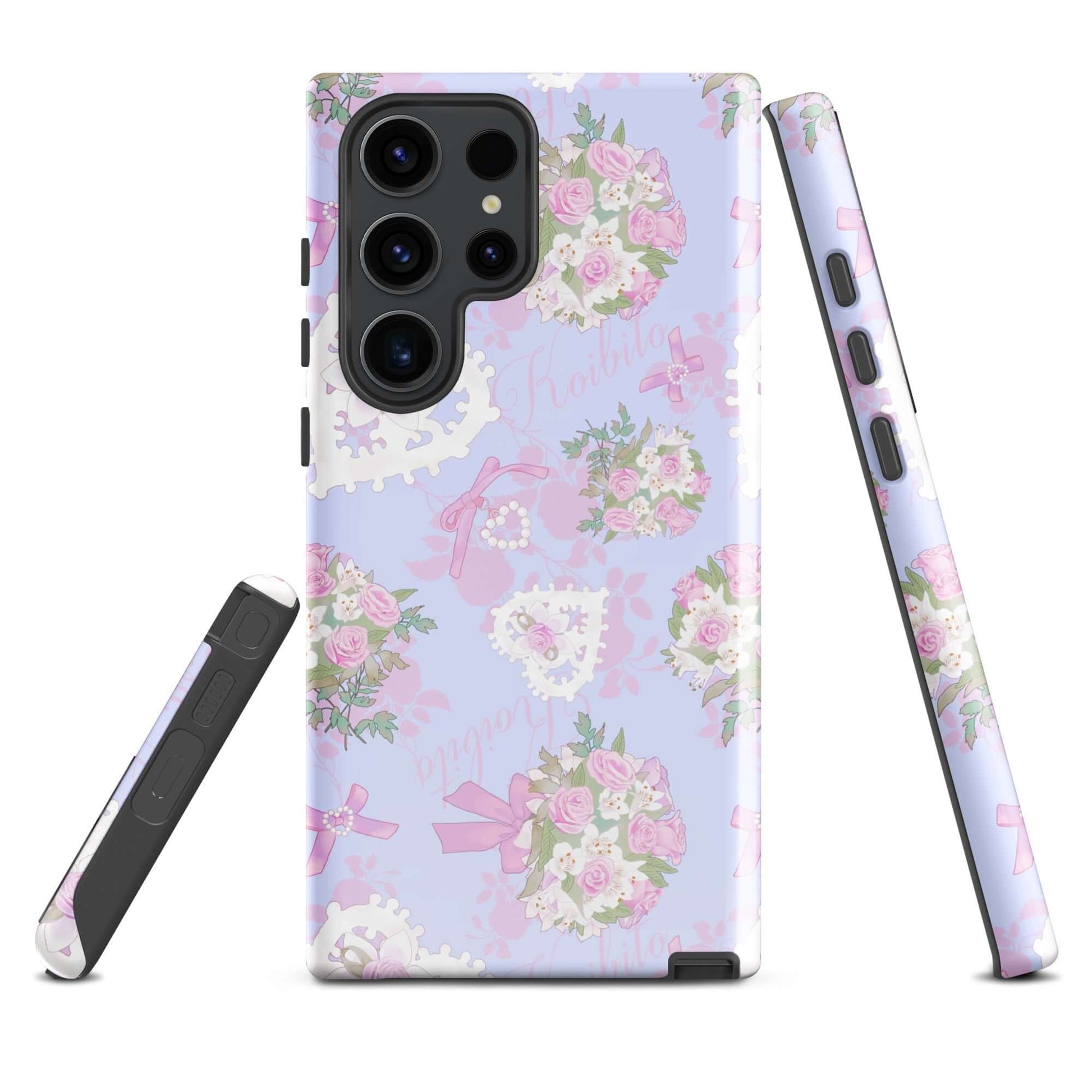 Stylish Anniversary Samsung® Tough Case with floral design, offering impact resistance and dual-layer protection.