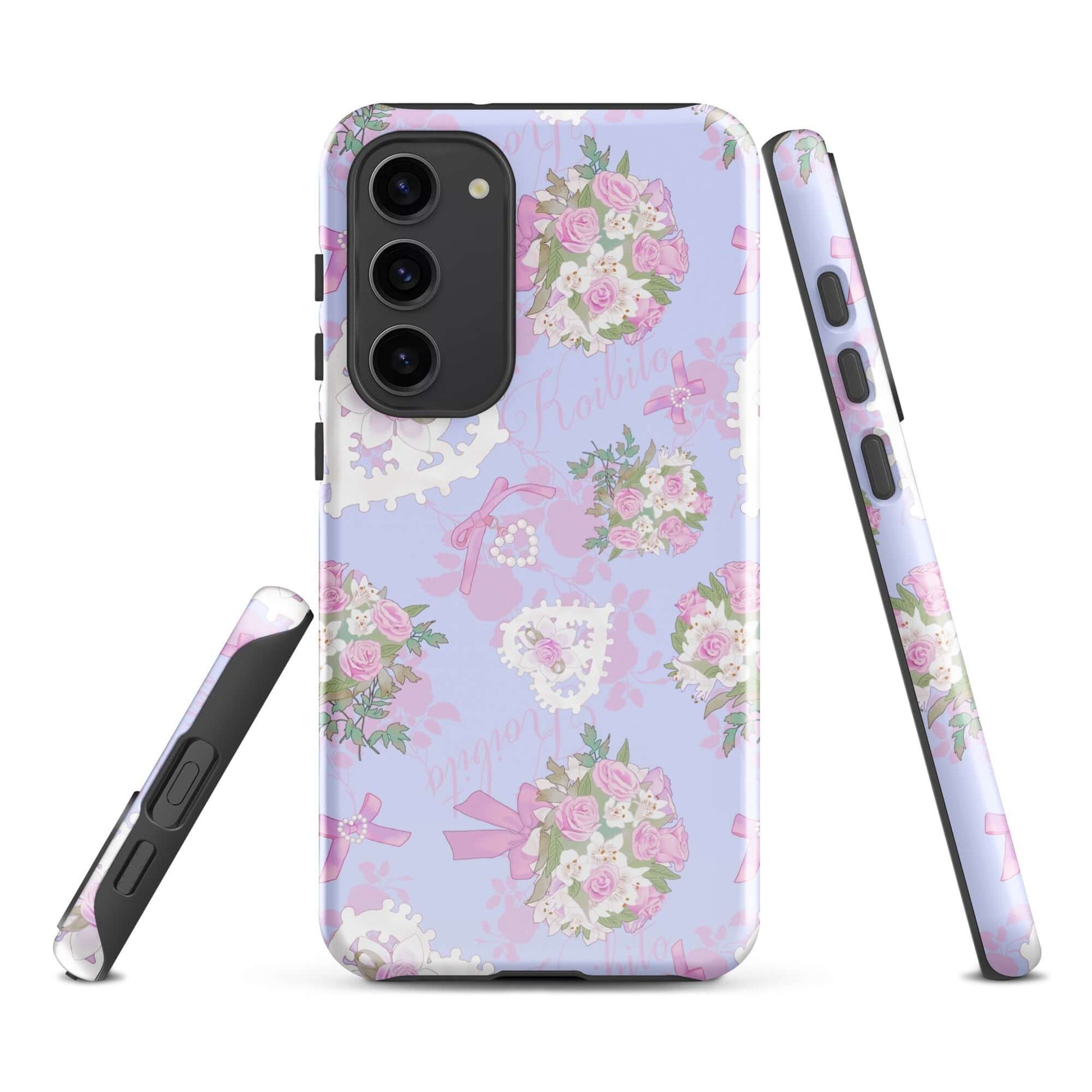 Stylish Anniversary Samsung® Tough Case features a floral design, ensuring durability and impact protection for your phone.