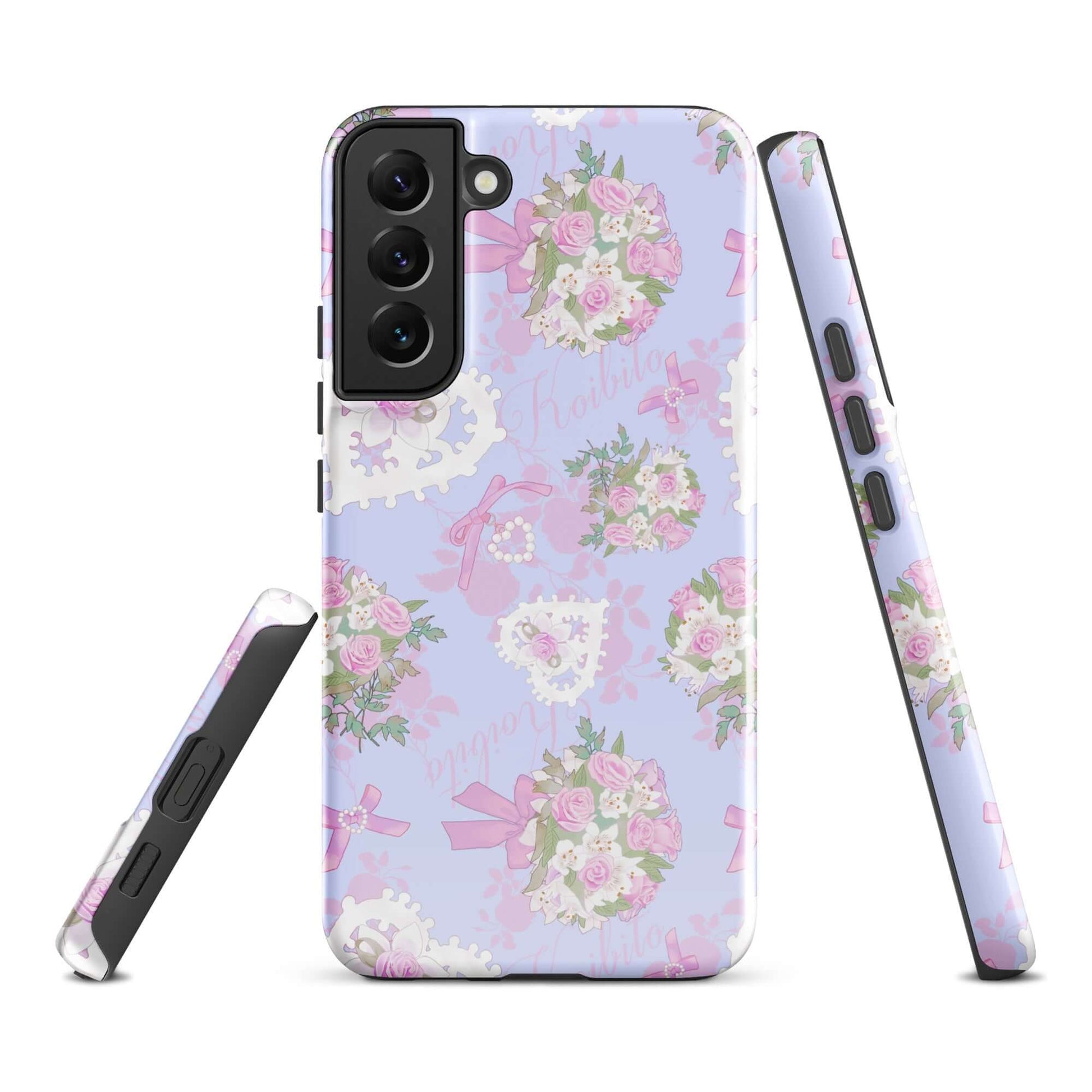 Stylish Anniversary Samsung® Tough Case features floral design, providing durability and protection for your phone.