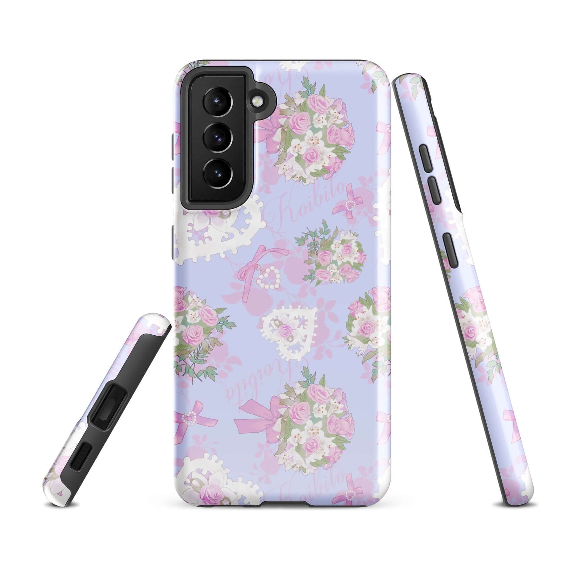 Stylish Anniversary Samsung® Tough Case with floral design, offering durability and protection for your Galaxy S21 FE.