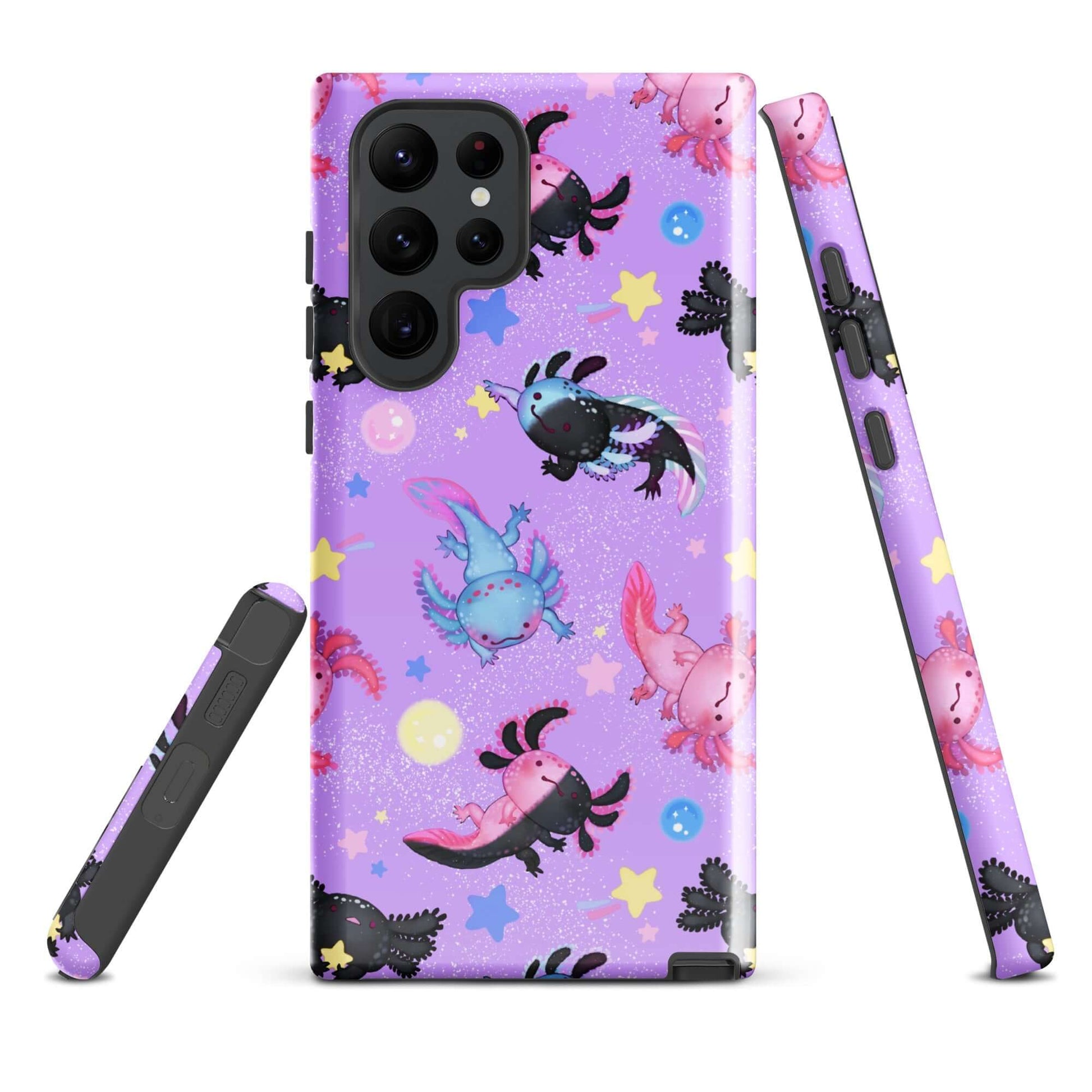 Colorful Axolotl Samsung® Tough Case features a vibrant design, ensuring style and protection for your phone.