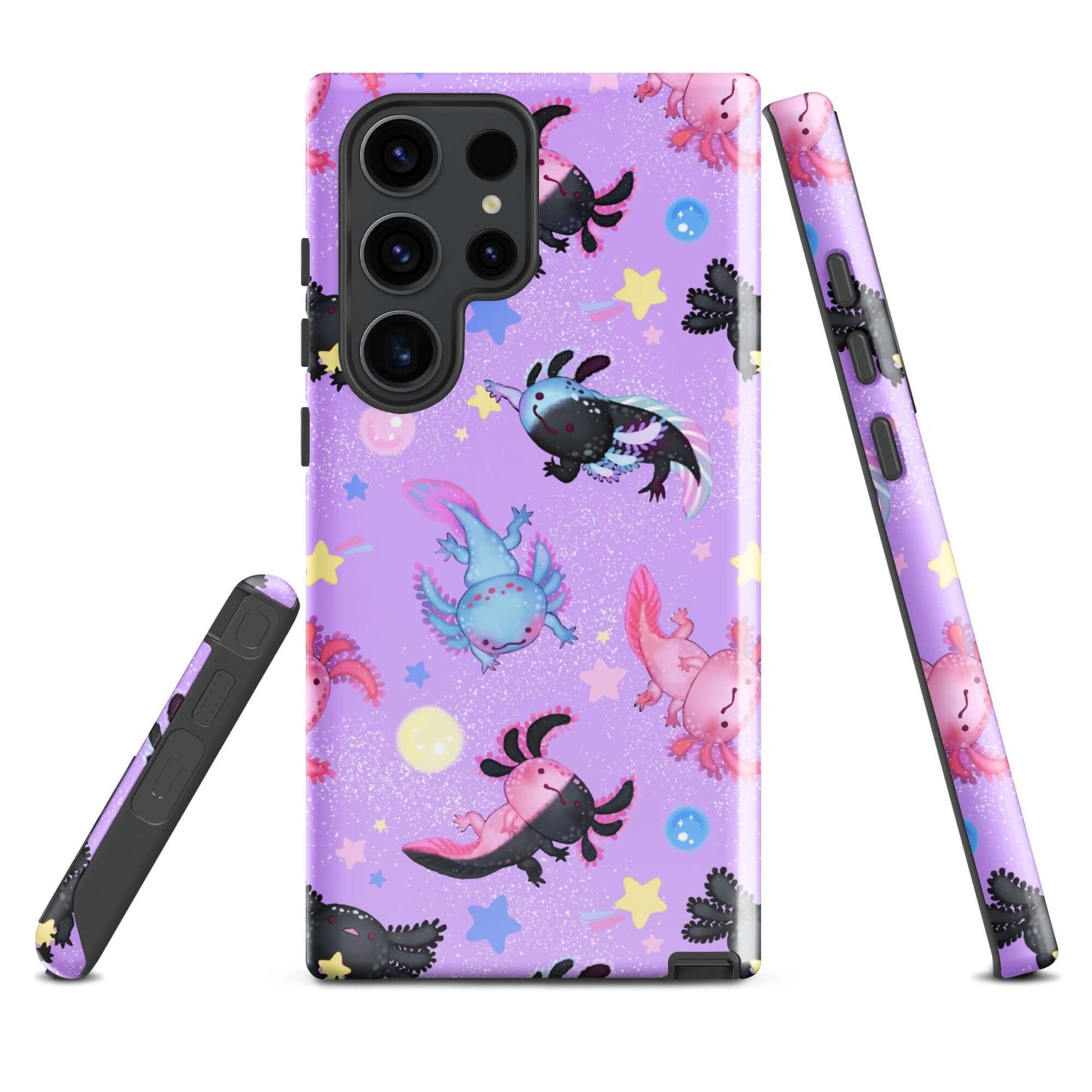 Colorful Axolotl Samsung® Tough Case with a durable design, protecting your phone in style and ensuring safety.